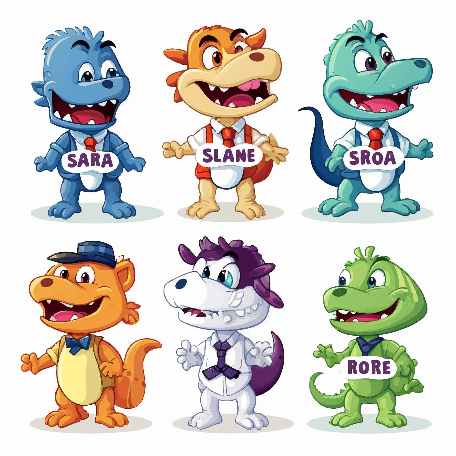 Dinosaur Cartoon Character Logo with Font — free download from Dotvec