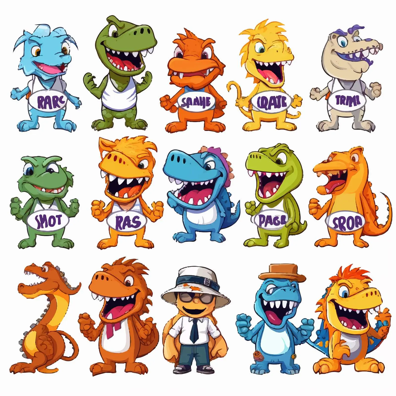 Dinosaur Cartoon Character Logo Design Vector — free download from Dotvec