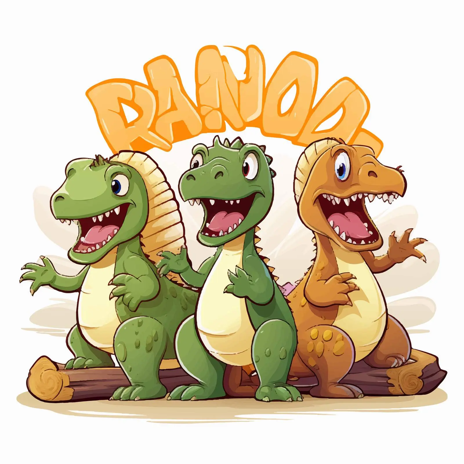 Dinosaur Typography Cartoon with Roaring Words — free download from Dotvec