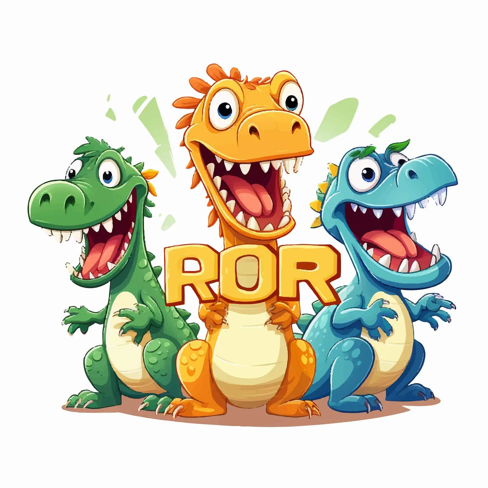 Cartoon Dinosaur Typography with Roar Theme — free download from Dotvec