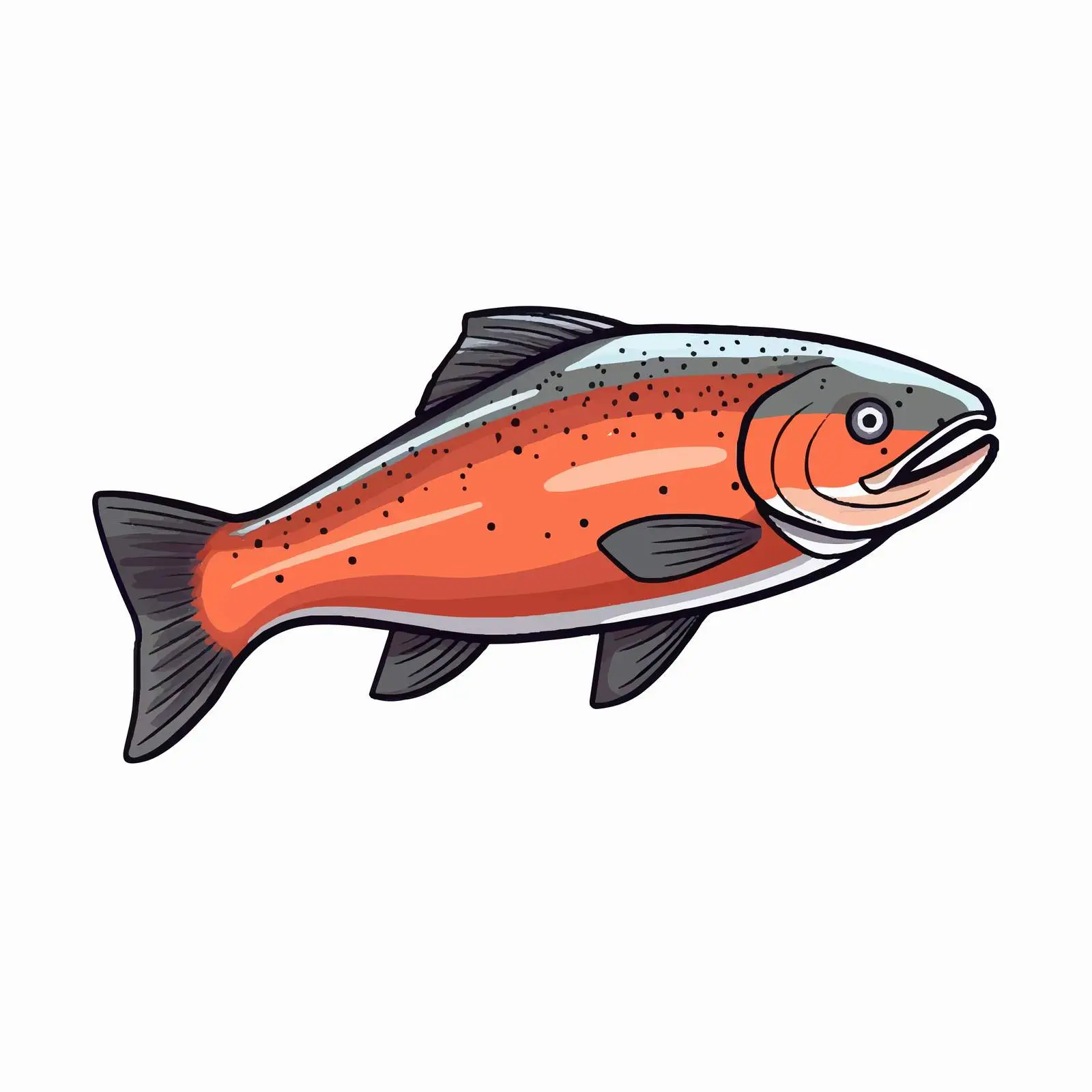 Isolated Cartoon Salmon Fish Vector Illustration — free download from Dotvec