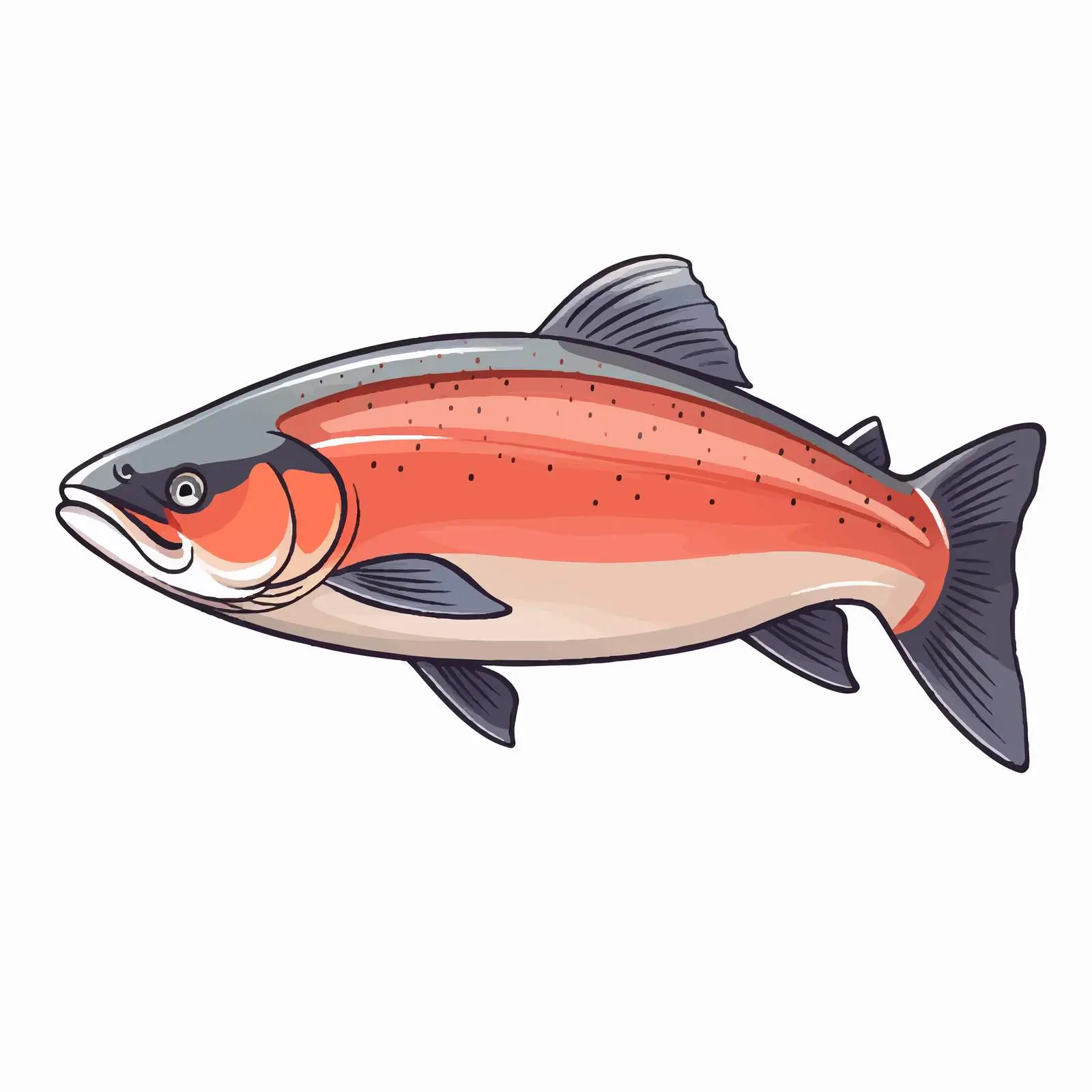 Cartoon Isolated Salmon Fish Vector Illustration — free download from Dotvec