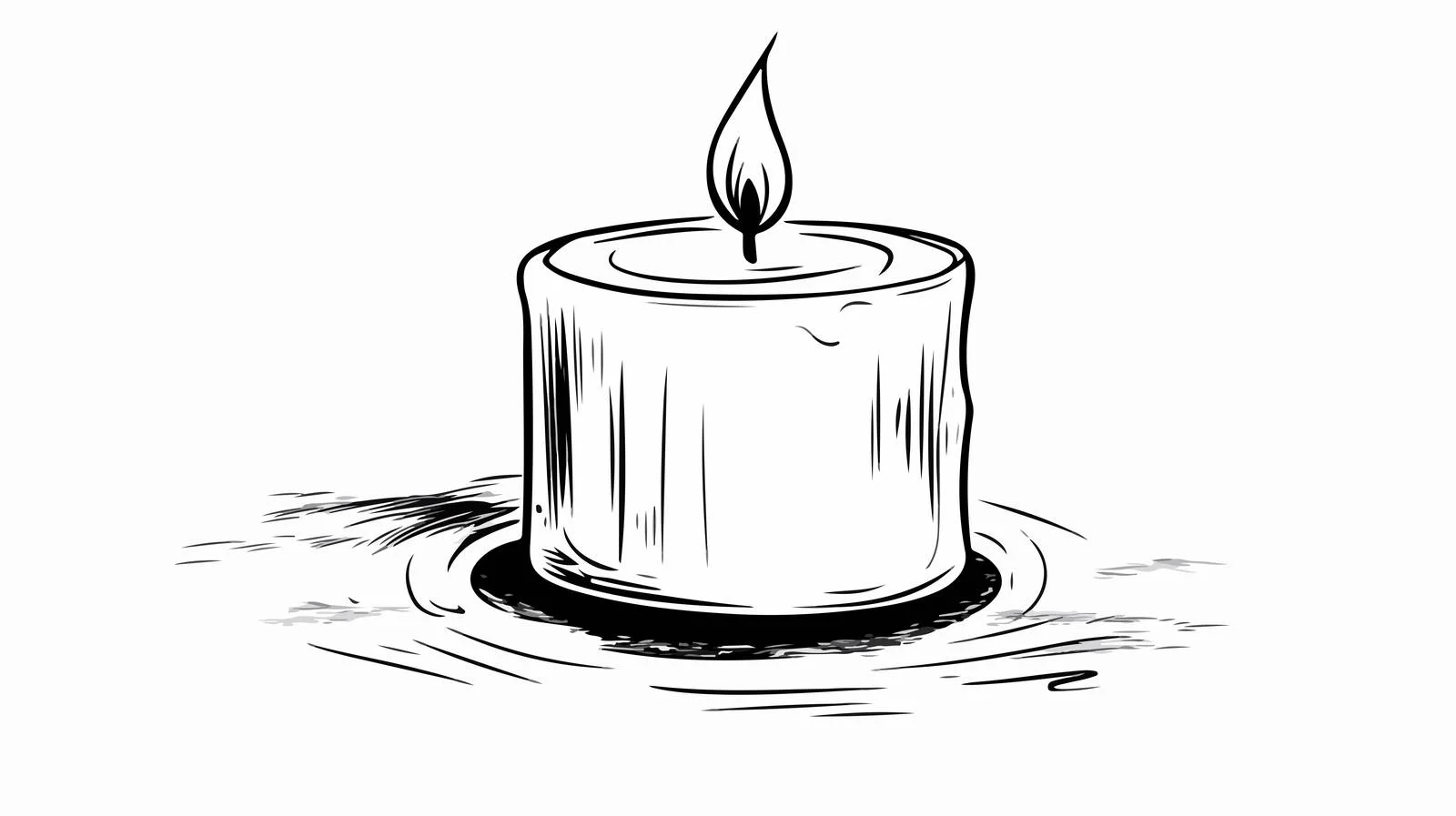 Minimal Cartoon Candle Sketch — free download from Dotvec