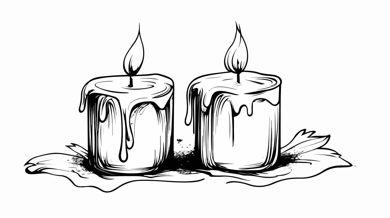 Cartoon Candle Line Drawing — free download from Dotvec