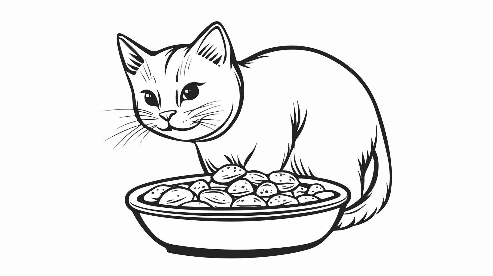Cartoon Cat Food Illustration — free download from Dotvec