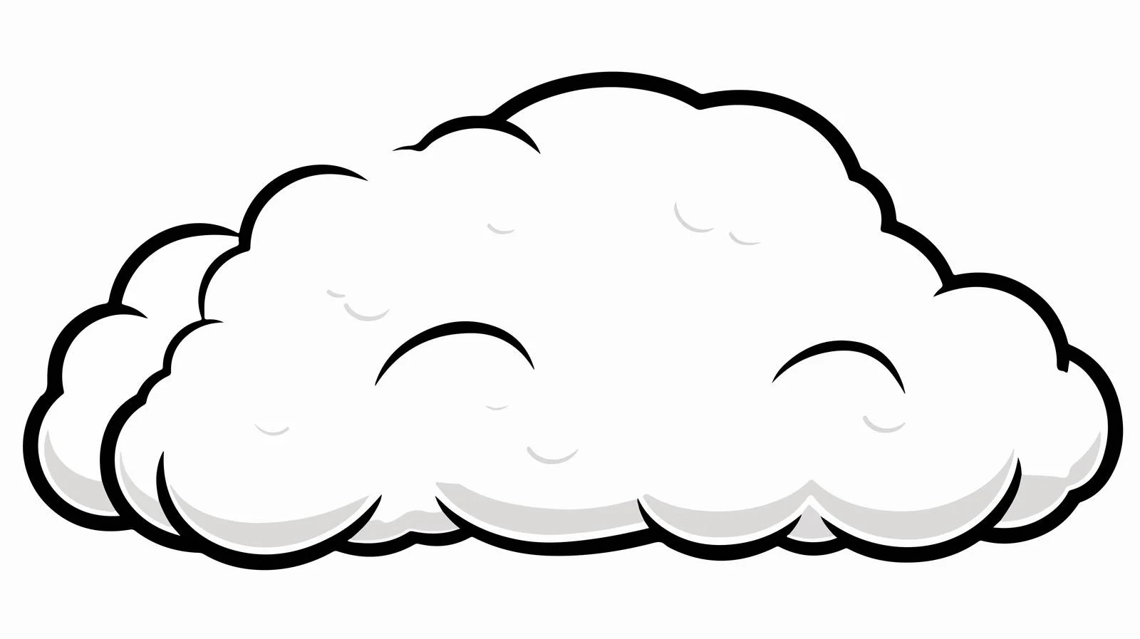 Cartoon Fluffy Cat Line Drawing — free download from Dotvec