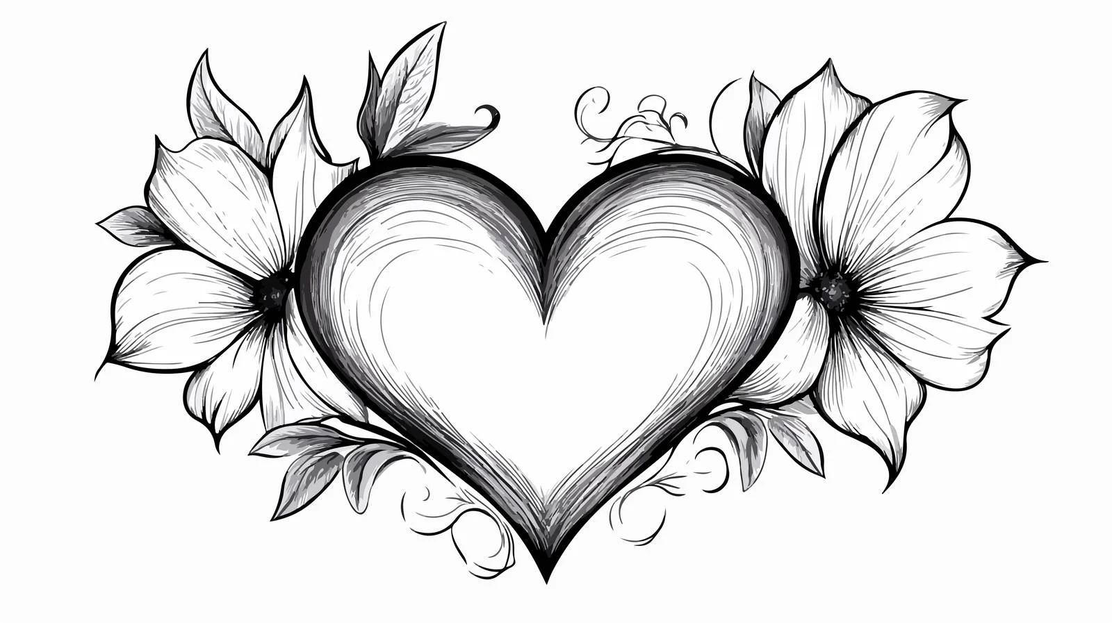 Cartoon Love Heart Drawing — free download from Dotvec