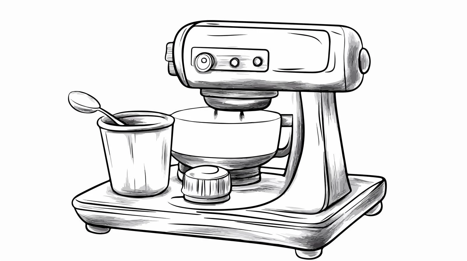 Cartoon Mixer Line Drawing — free download from Dotvec