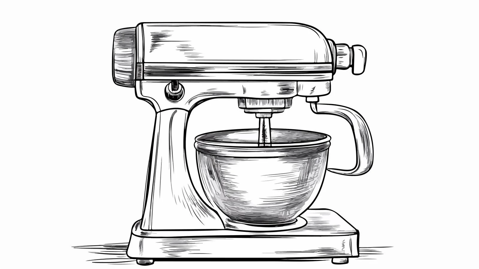 Cartoon Mixer Line Drawing — free download from Dotvec