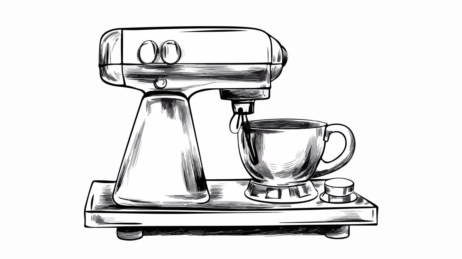 Cartoon Mixer Line Drawing — free download from Dotvec