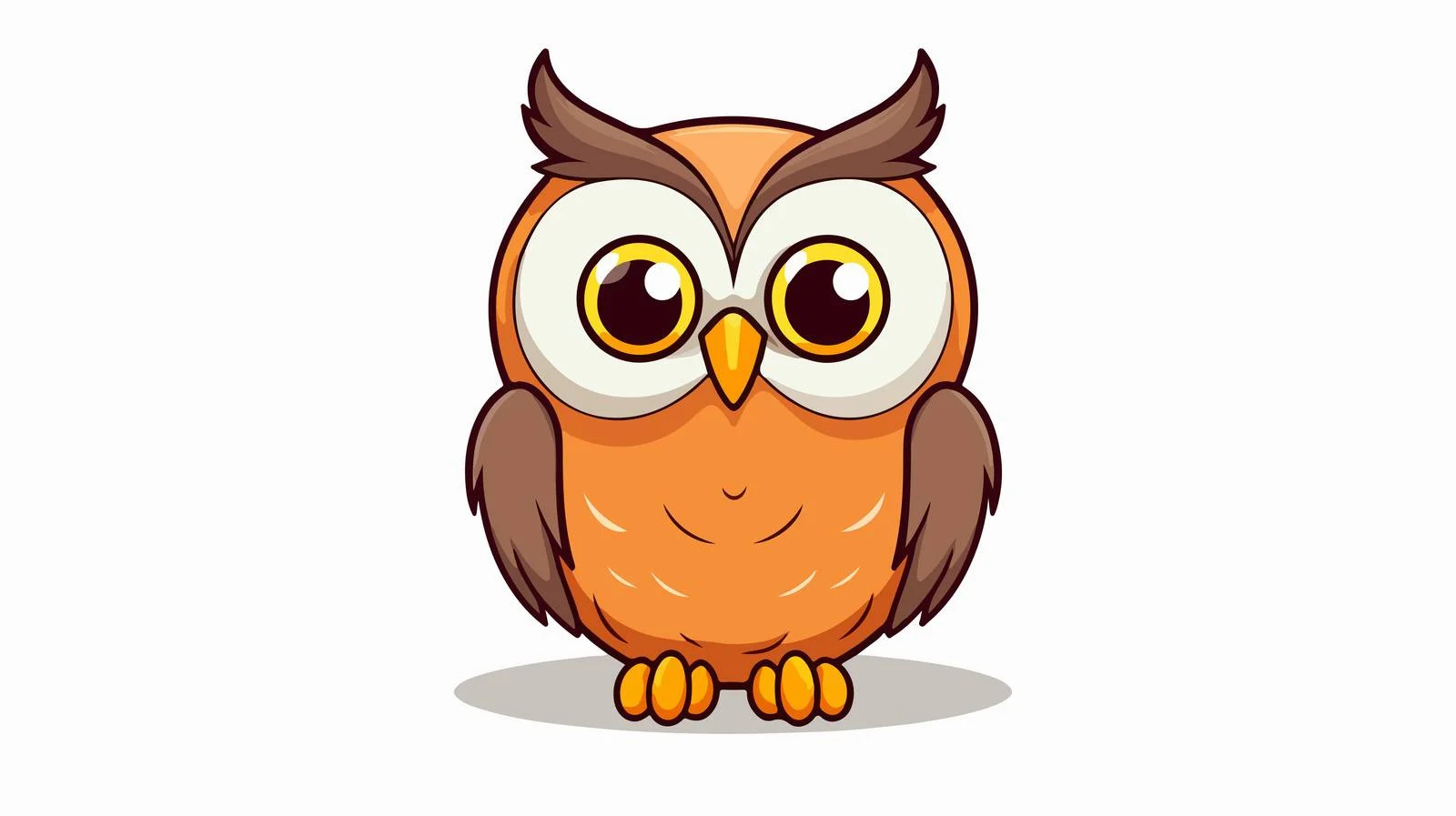 Monochrome Cartoon Owl Illustration — free download from Dotvec