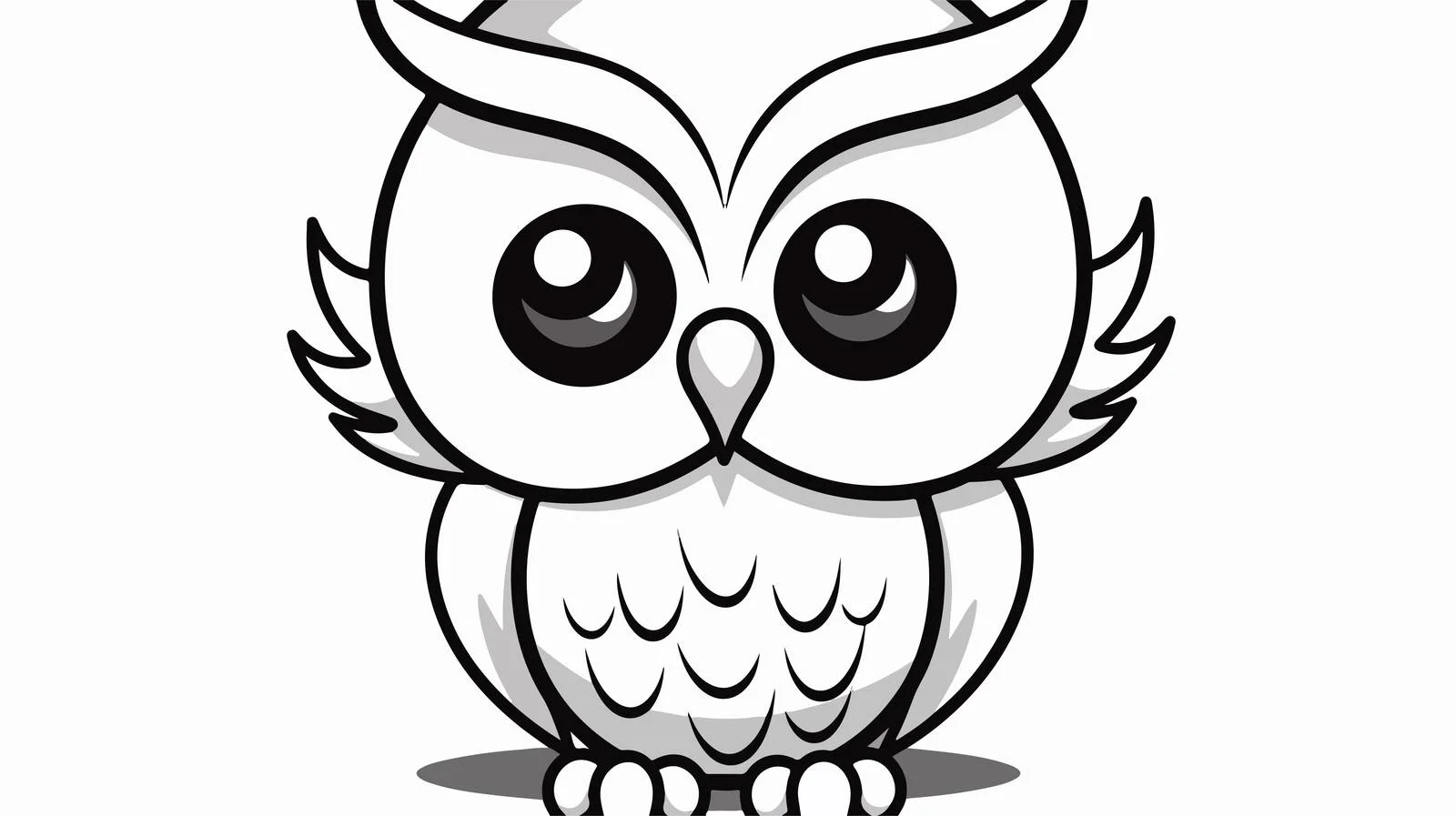 Cartoon Owl Line Drawing — free download from Dotvec