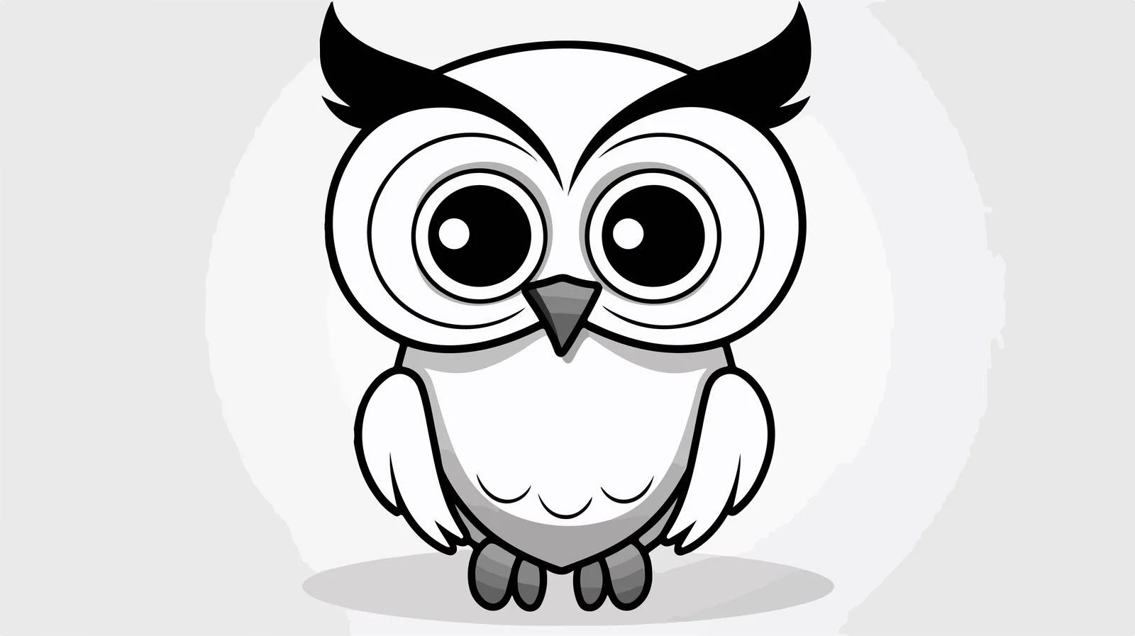 Cartoon Owl Line Drawing — free download from Dotvec