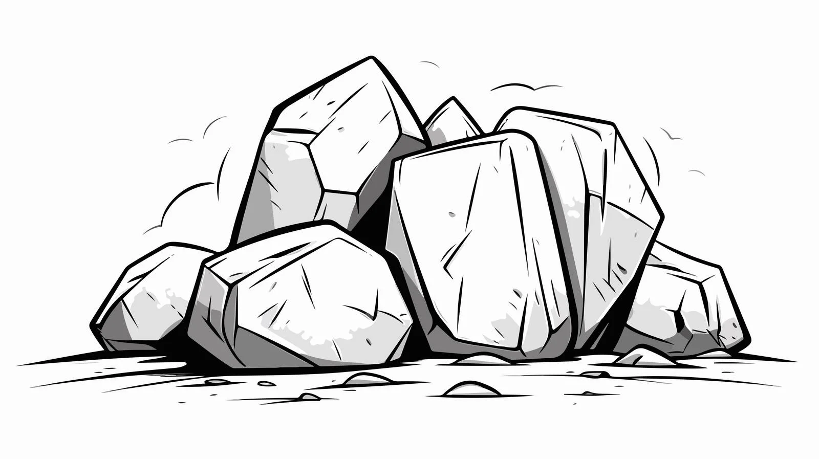 Cartoon Rock Line Drawing — free download from Dotvec