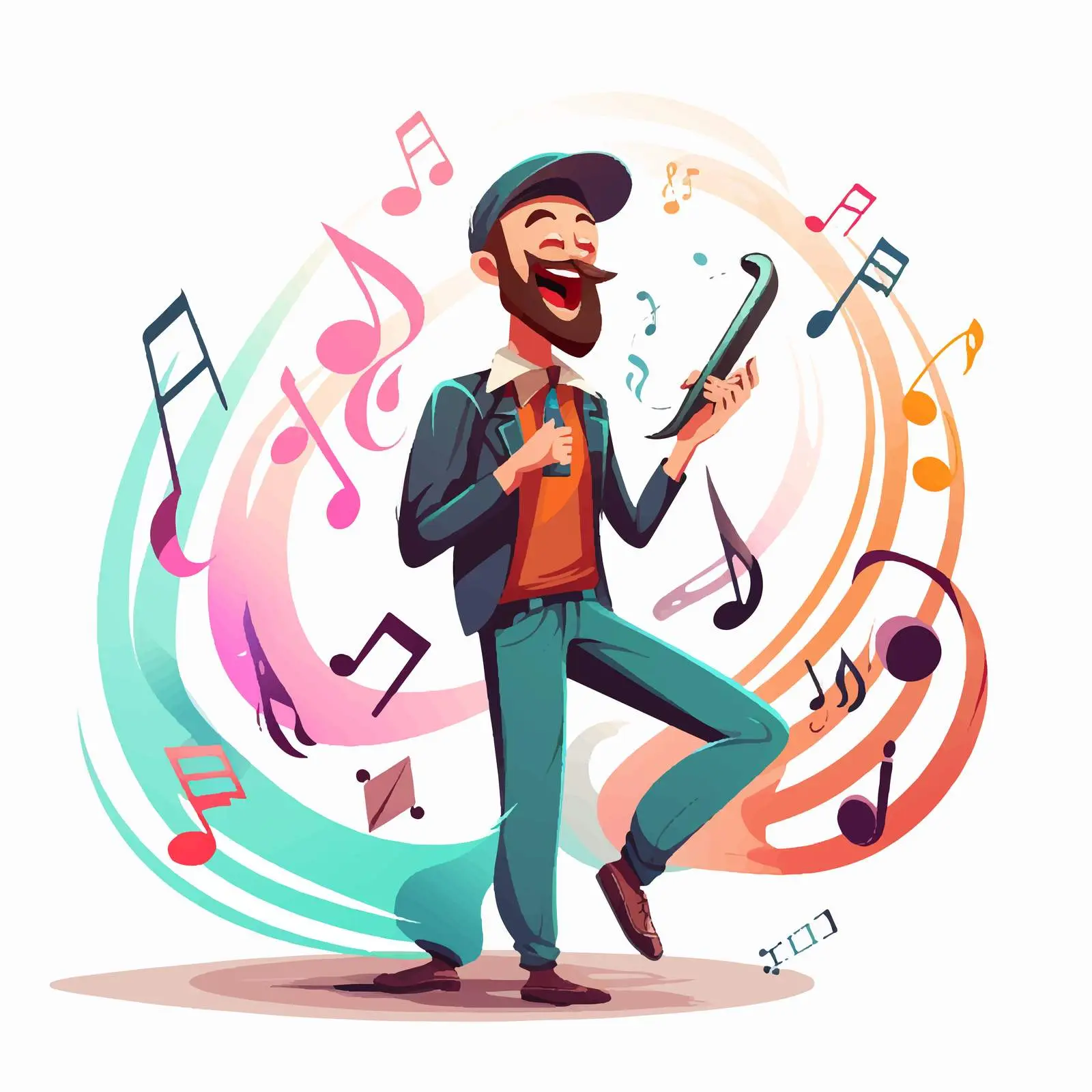 Singer and Musician Cartoon Illustration — free download from Dotvec