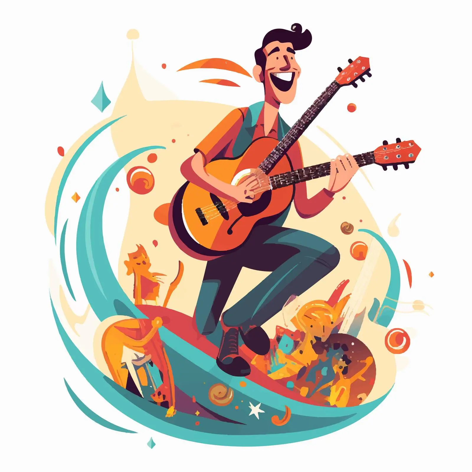 Singer and Musician Cartoon Vector Illustration — free download from Dotvec
