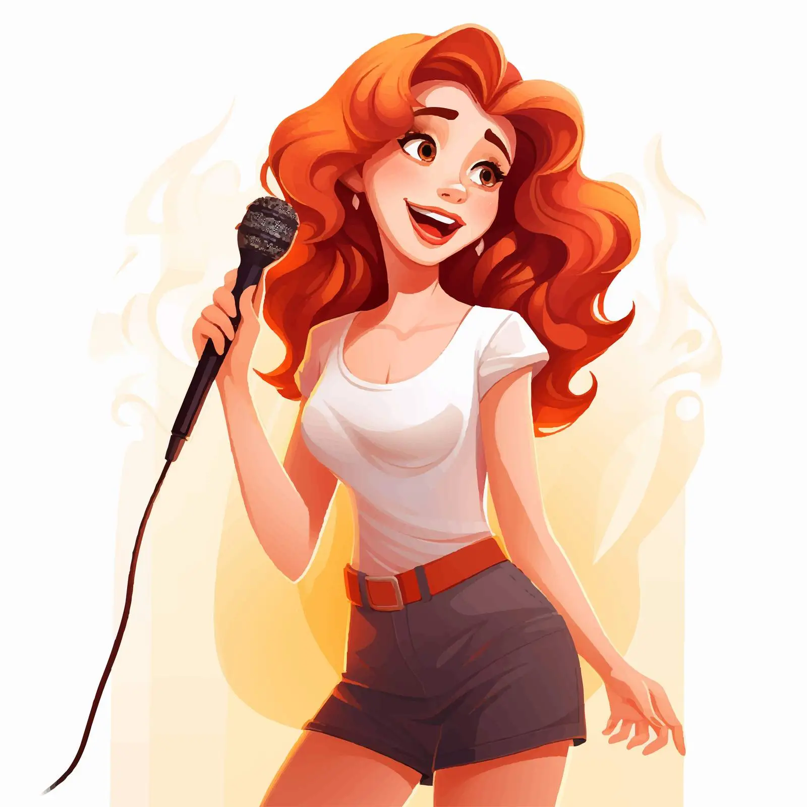 Cartoon Singer Girl Vector Illustration — free download from Dotvec