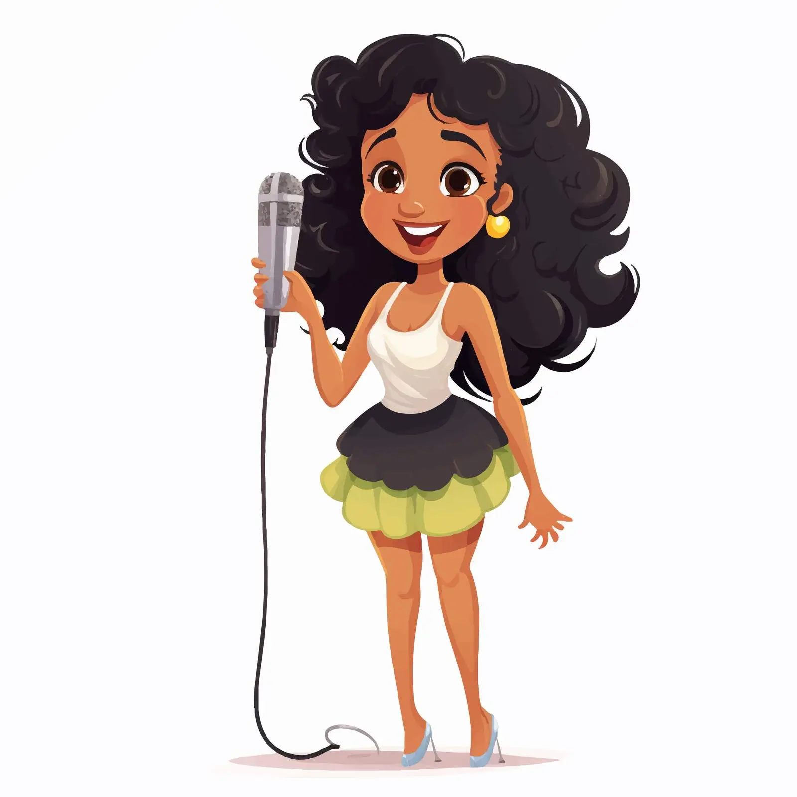 Singing Girl Cartoon Character Vector Illustration — free download from Dotvec