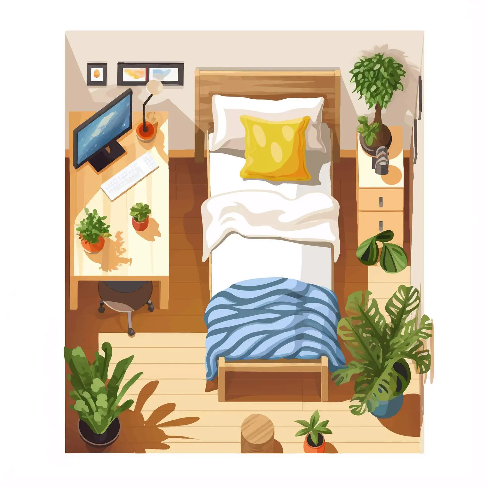 Top View of Studio Apartment Layout — free download from Dotvec