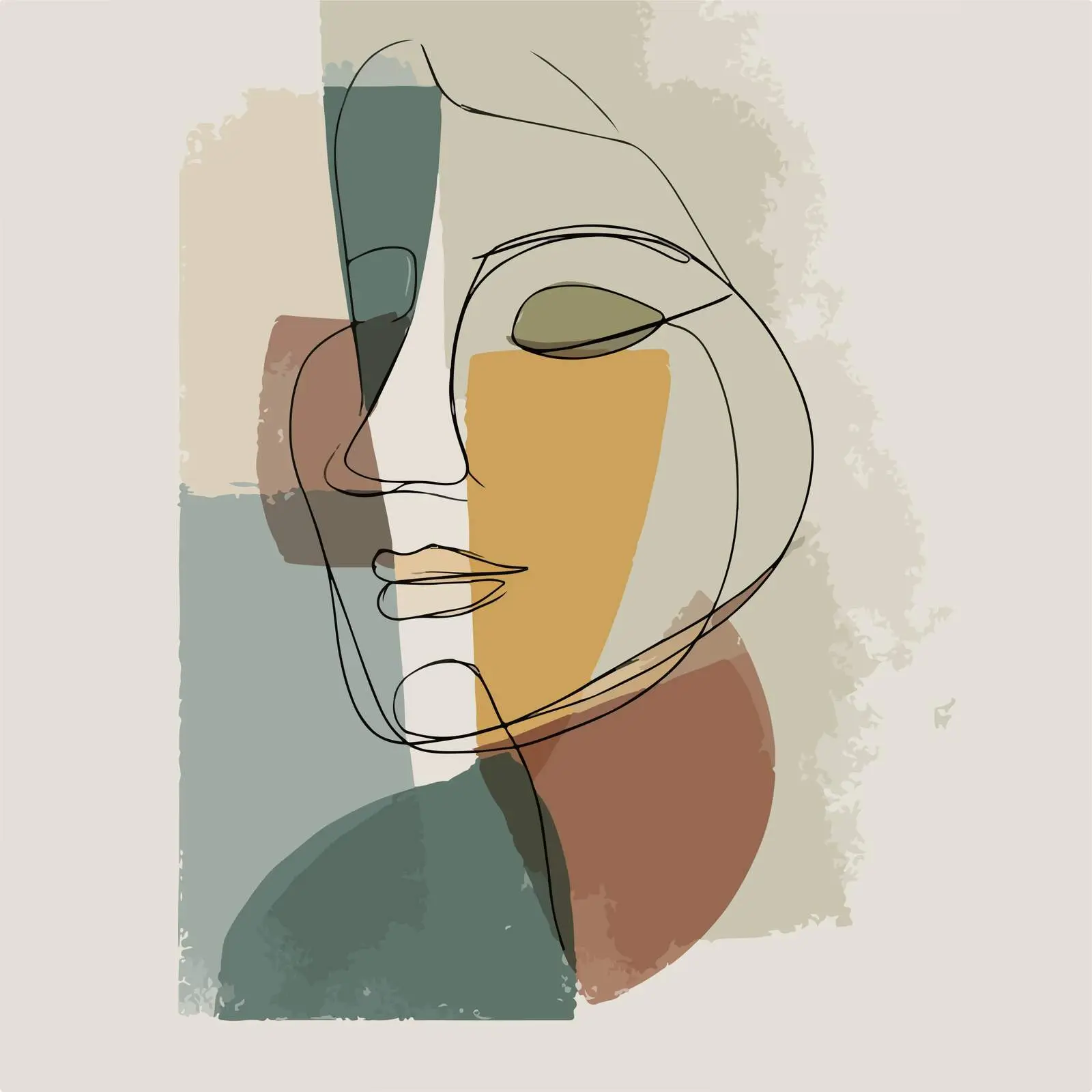 Abstract Portrait Line Art — free download from Dotvec