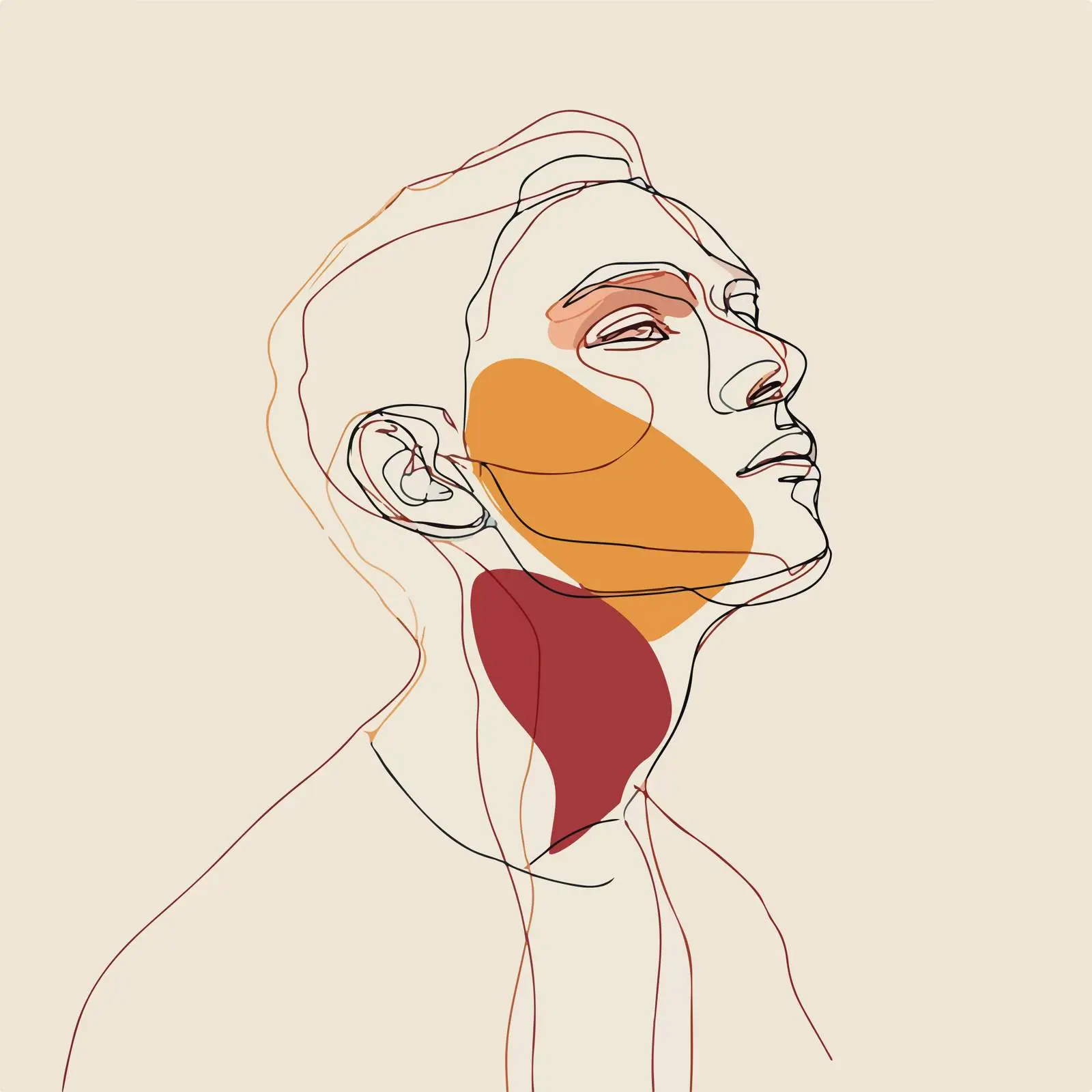 Abstract Portrait Line Illustration — free download from Dotvec