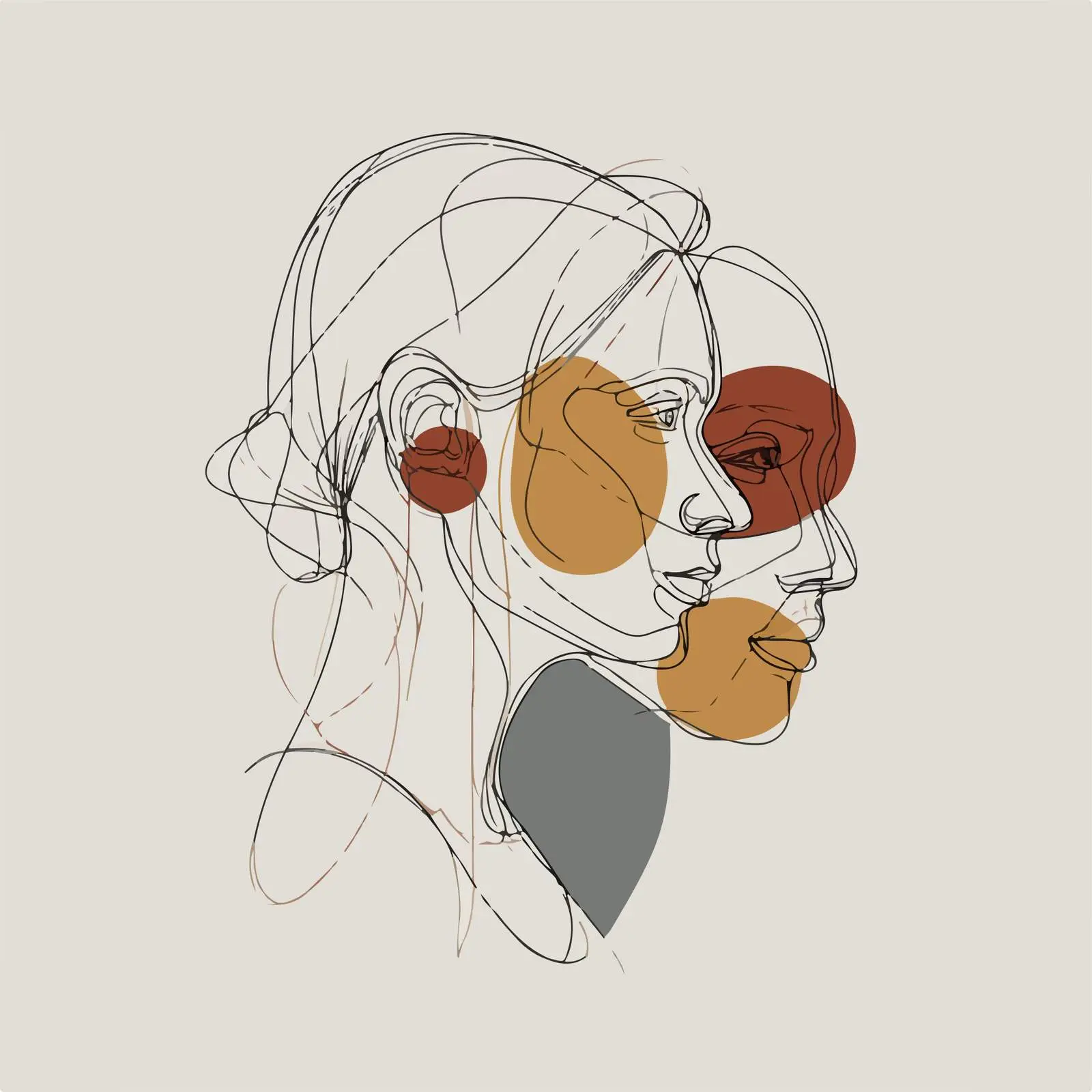 Abstract Portrait Line Art — free download from Dotvec