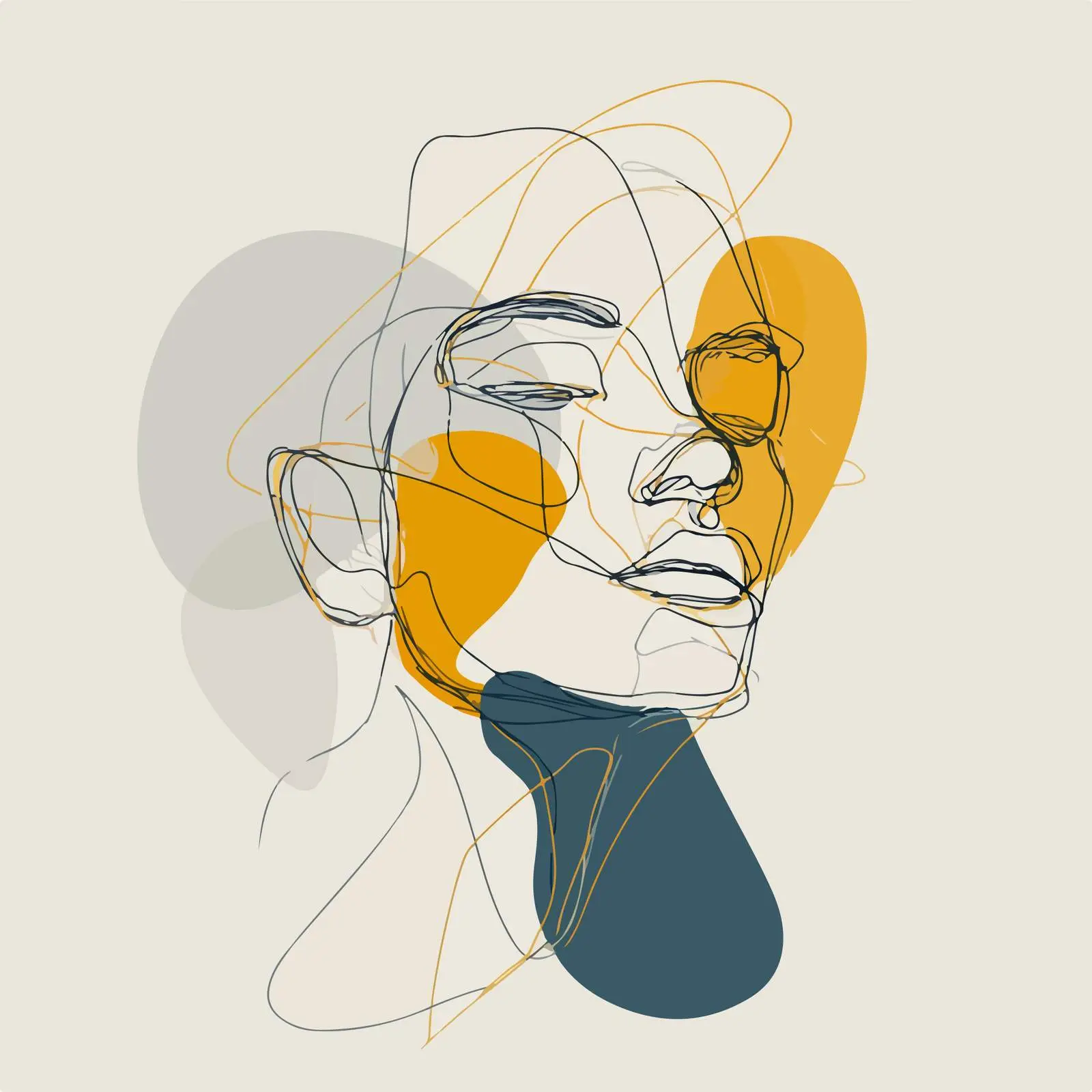 Abstract Portrait Line Art — free download from Dotvec