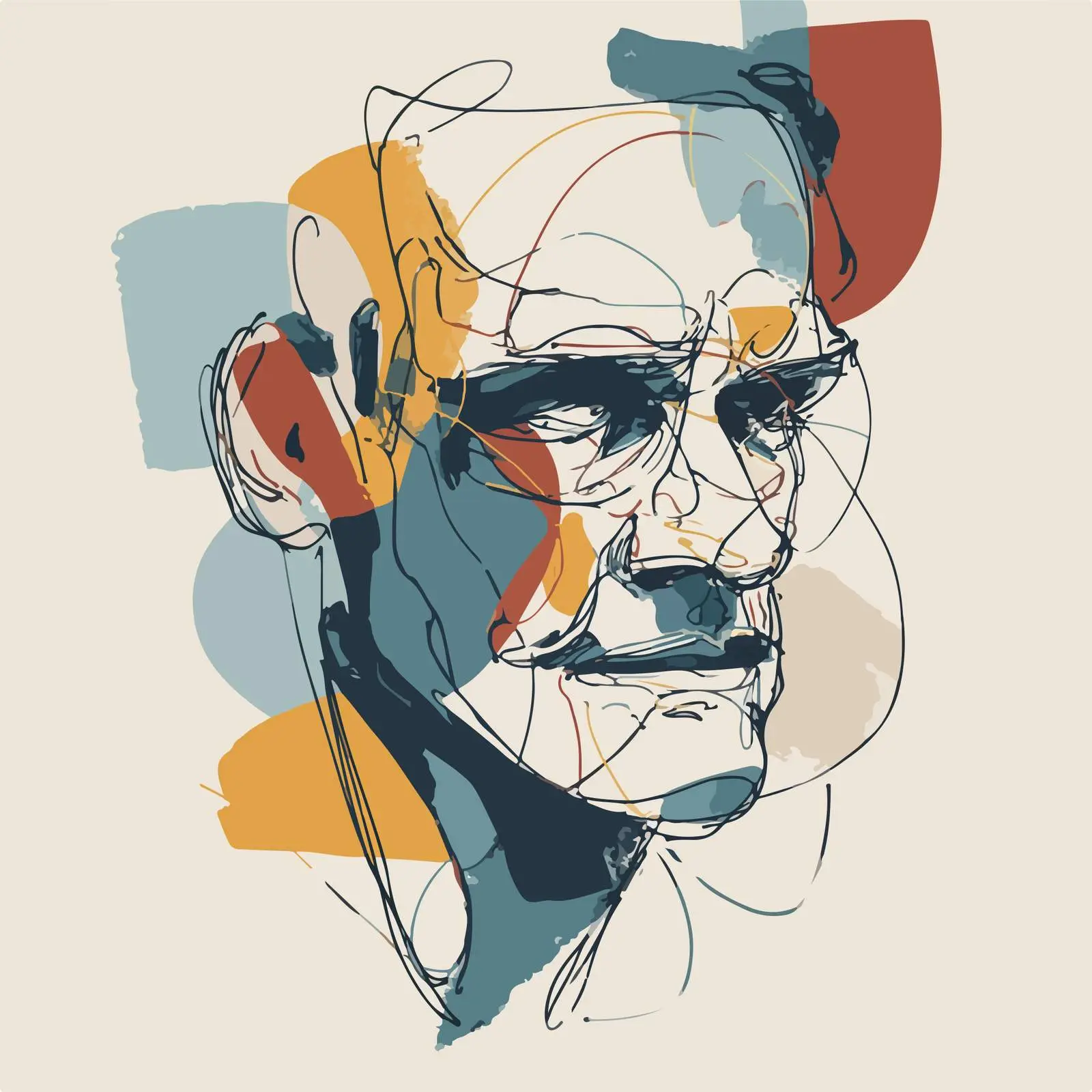 Abstract Portrait Line Illustration — free download from Dotvec