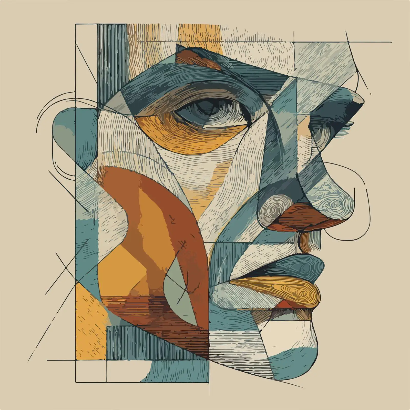 Abstract Portrait Line Art — free download from Dotvec