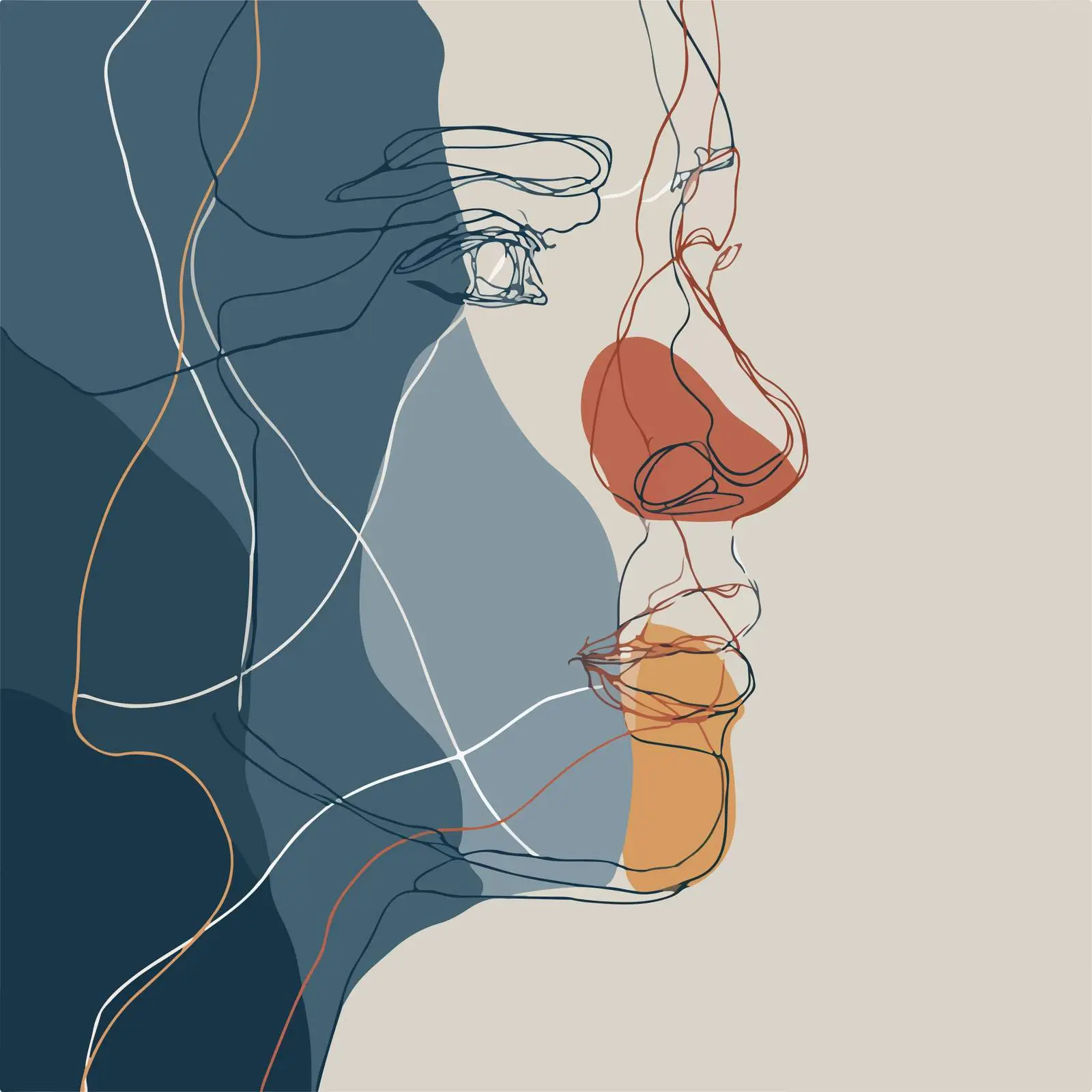 Abstract Portrait Line Art — free download from Dotvec