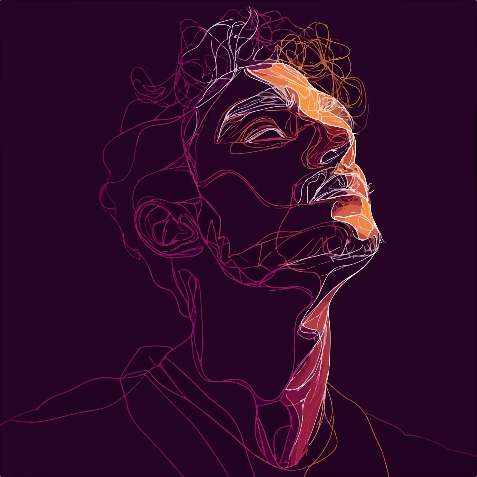 Abstract Portrait Line Art — free download from Dotvec