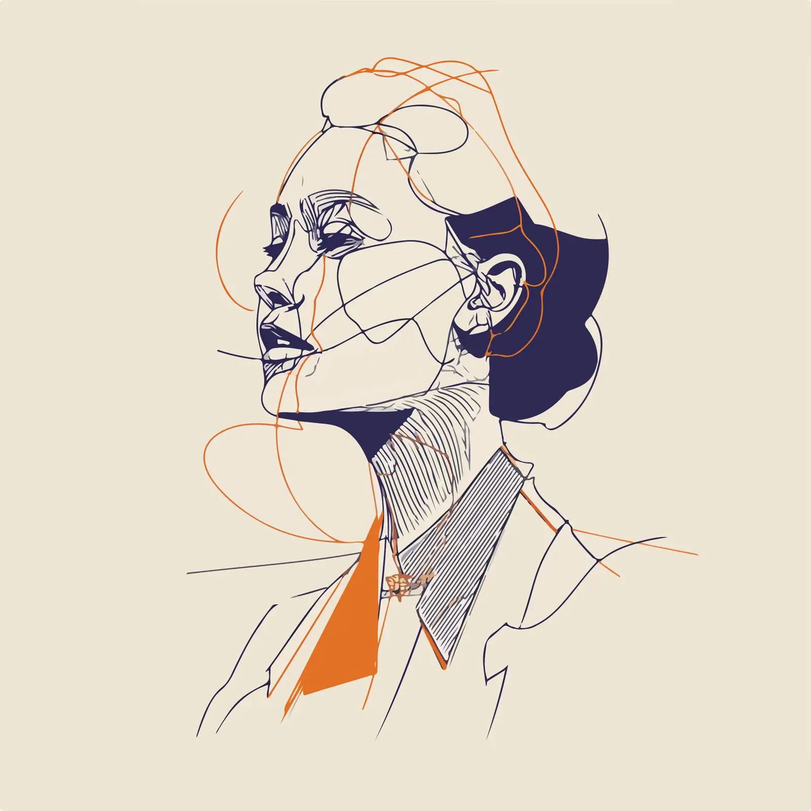 Minimalistic Abstract Portrait Illustration — free download from Dotvec