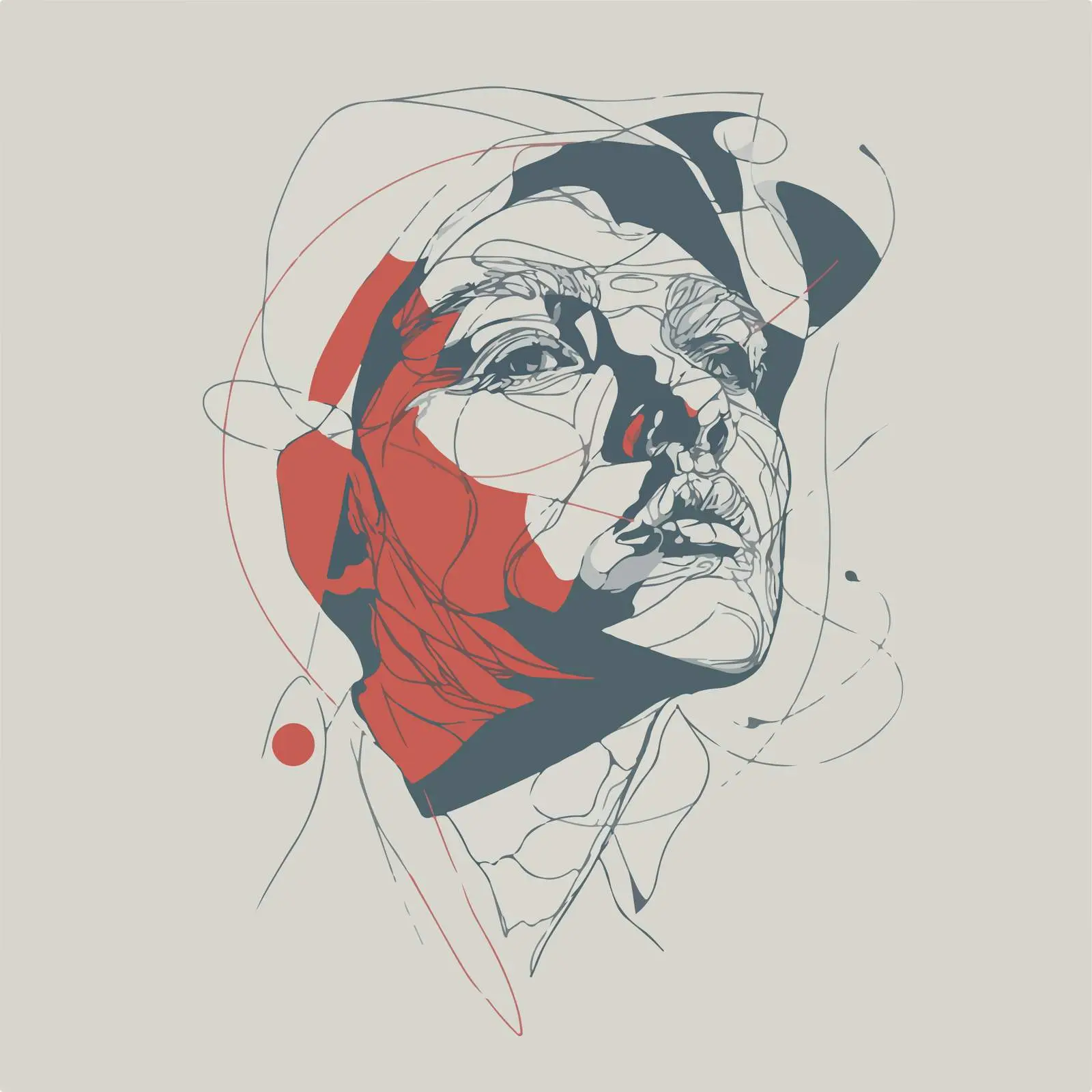 Abstract Portrait with Flash Lines — free download from Dotvec