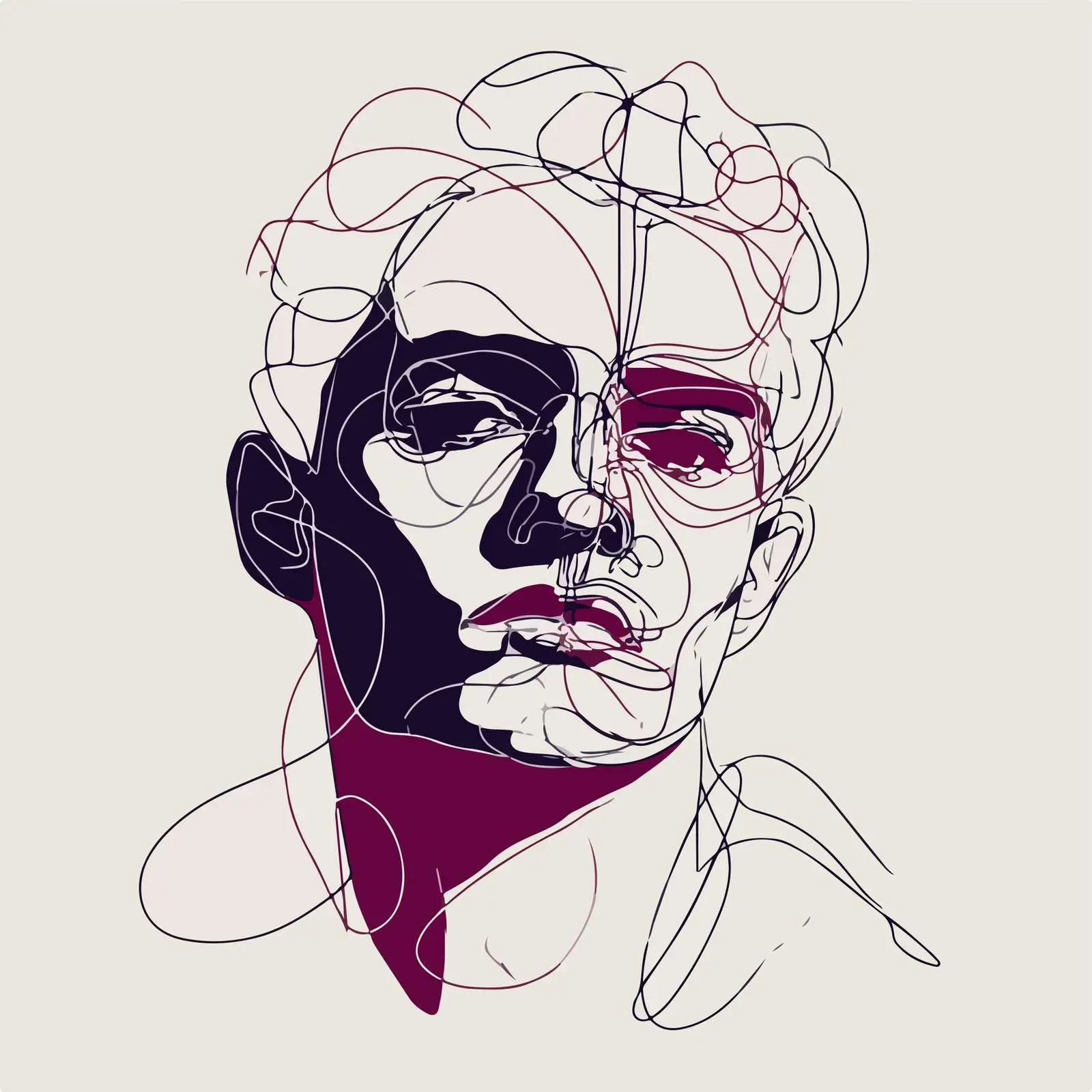 Abstract Portrait Line Art — free download from Dotvec