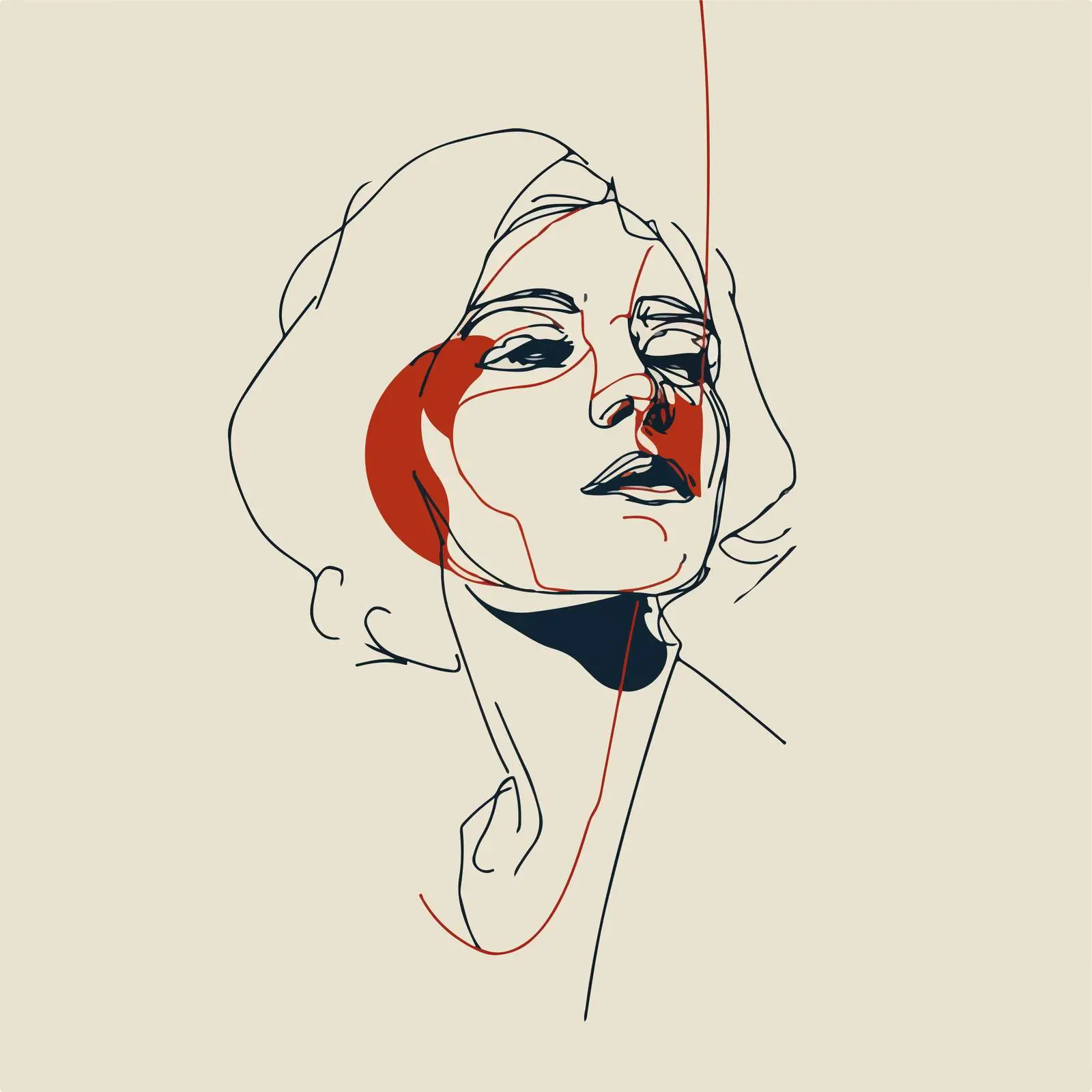 Abstract Stroke Portrait with Flare — free download from Dotvec