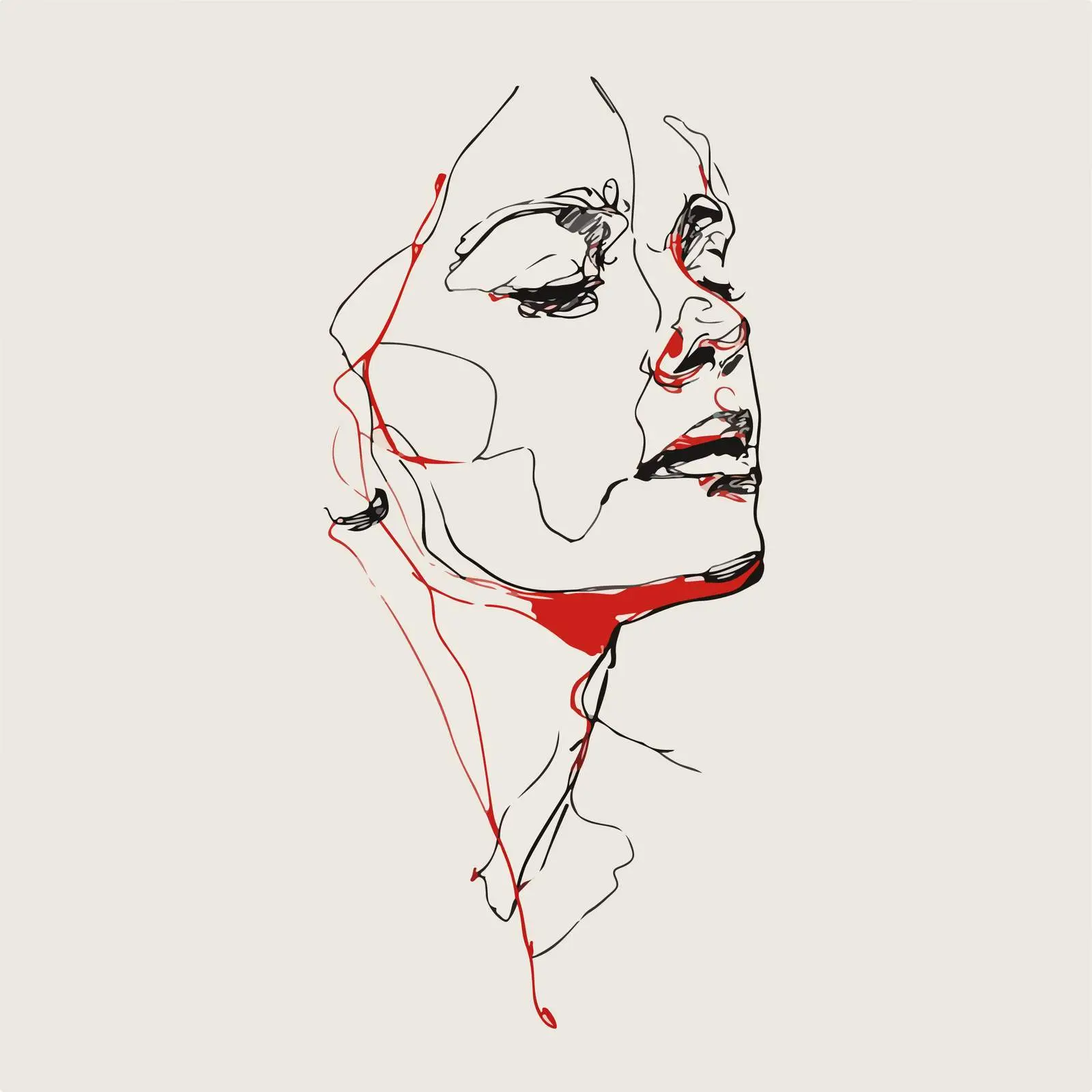 Abstract Portrait Line Art Illustration — free download from Dotvec