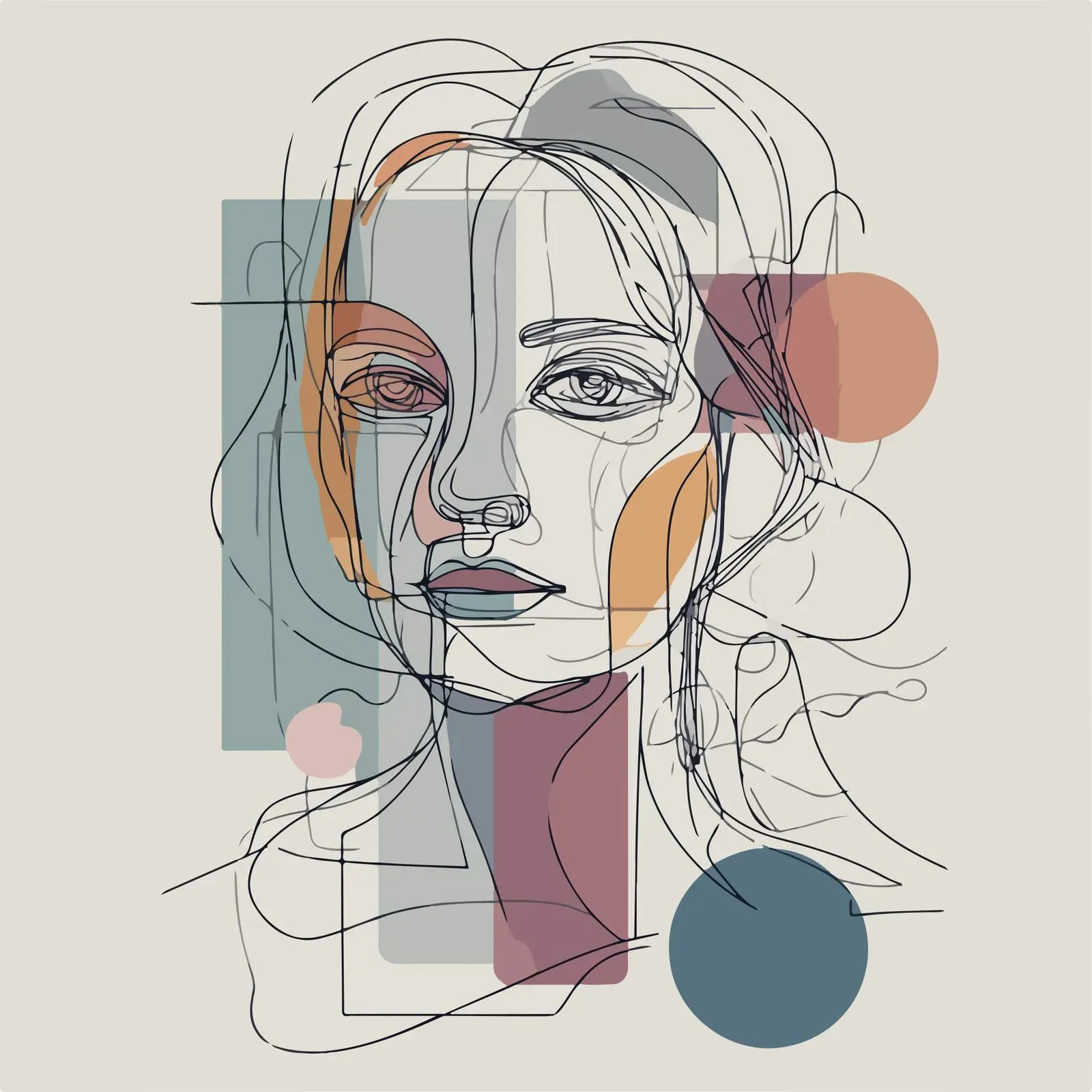 Abstract Portrait Line Art — free download from Dotvec
