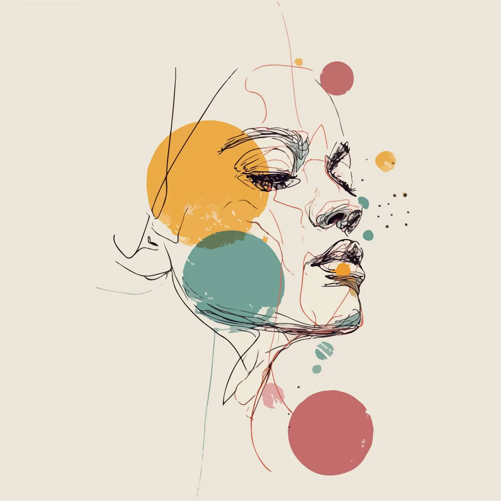 Abstract Portrait Line Art — free download from Dotvec