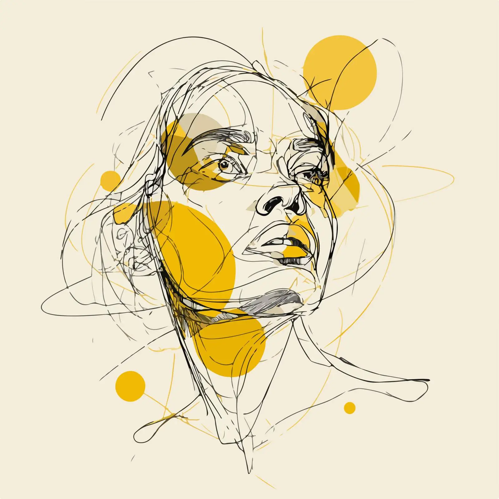 Abstract Portrait Line Art Illustration — free download from Dotvec