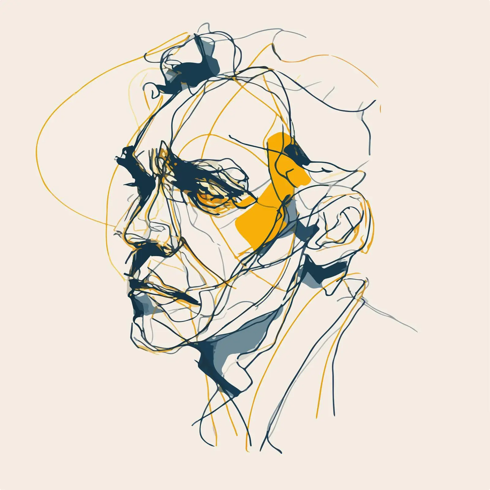 Minimalist Abstract Portrait Illustration — free download from Dotvec
