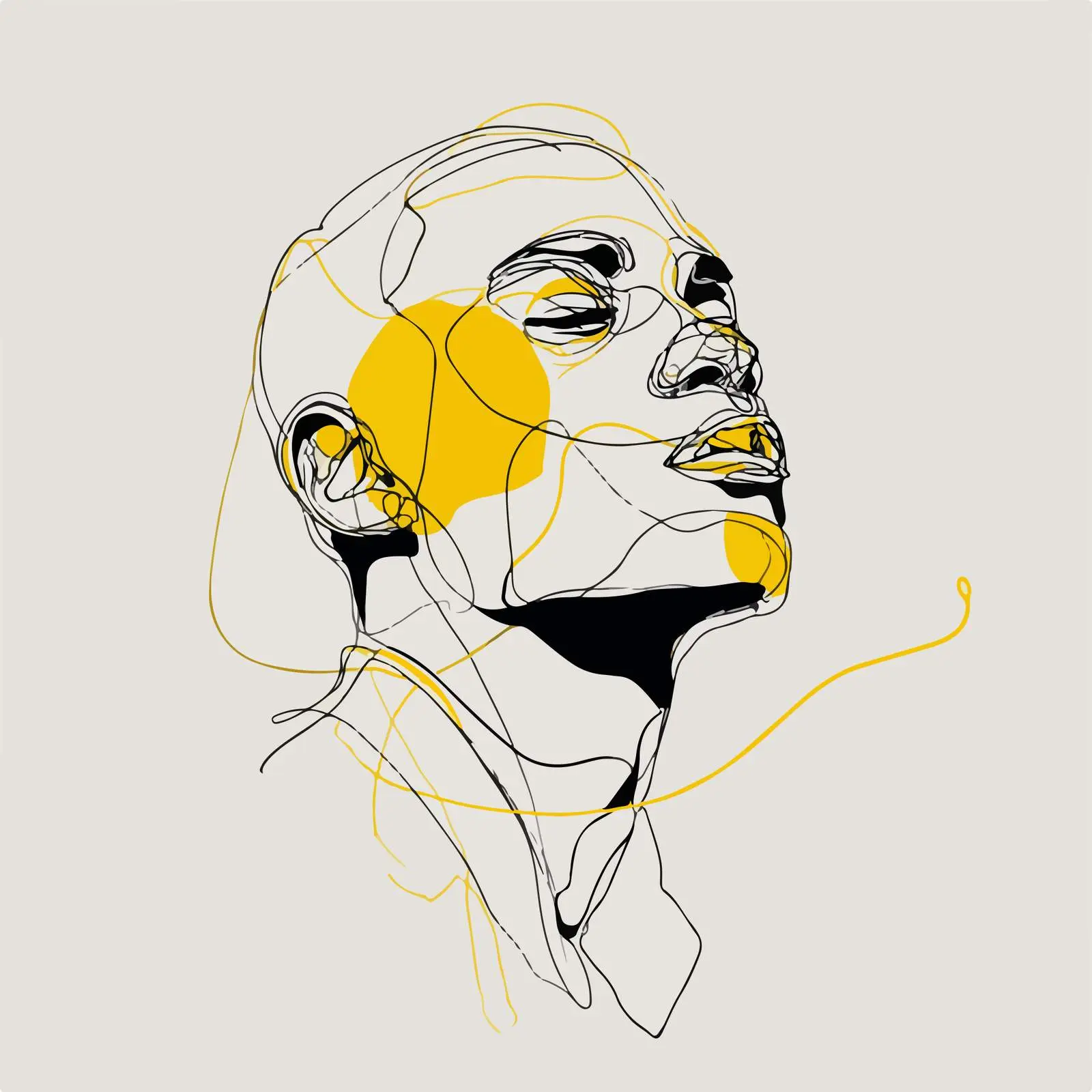 Abstract Portrait Line Art Illustration — free download from Dotvec
