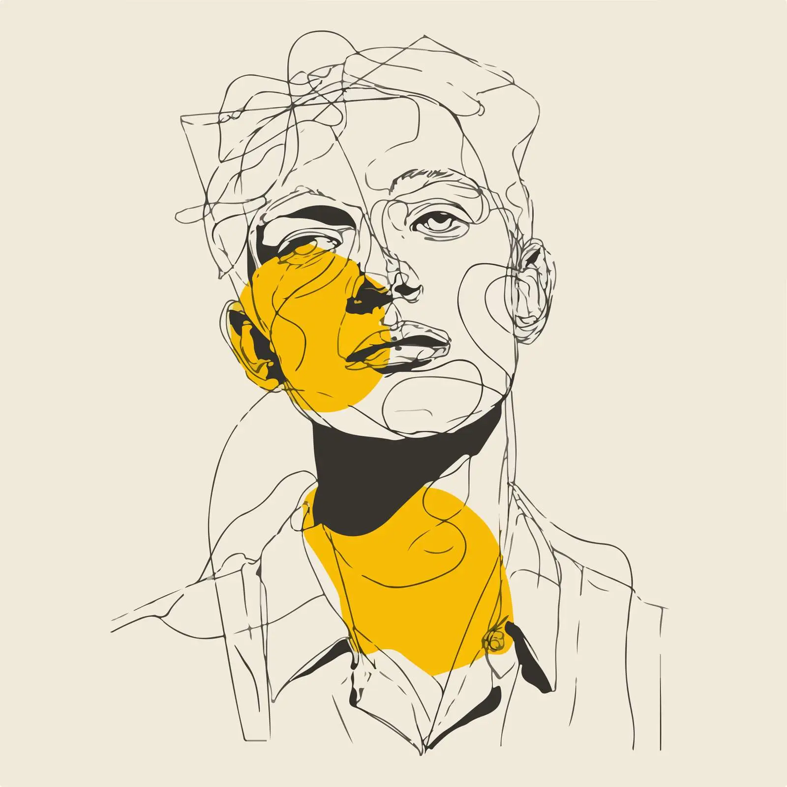 Abstract Portrait Line Art Illustration — free download from Dotvec