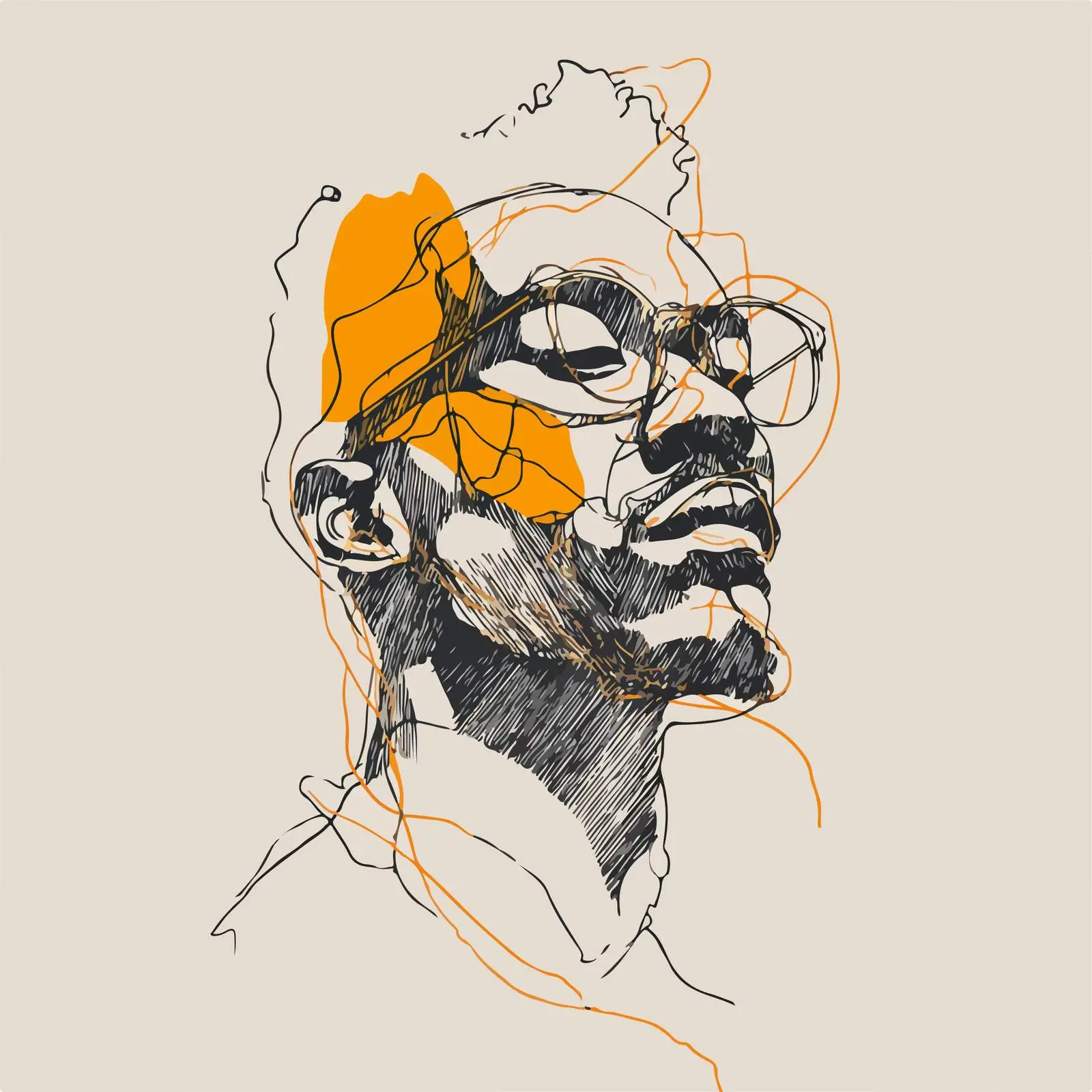 Abstract Portrait Line Illustration — free download from Dotvec