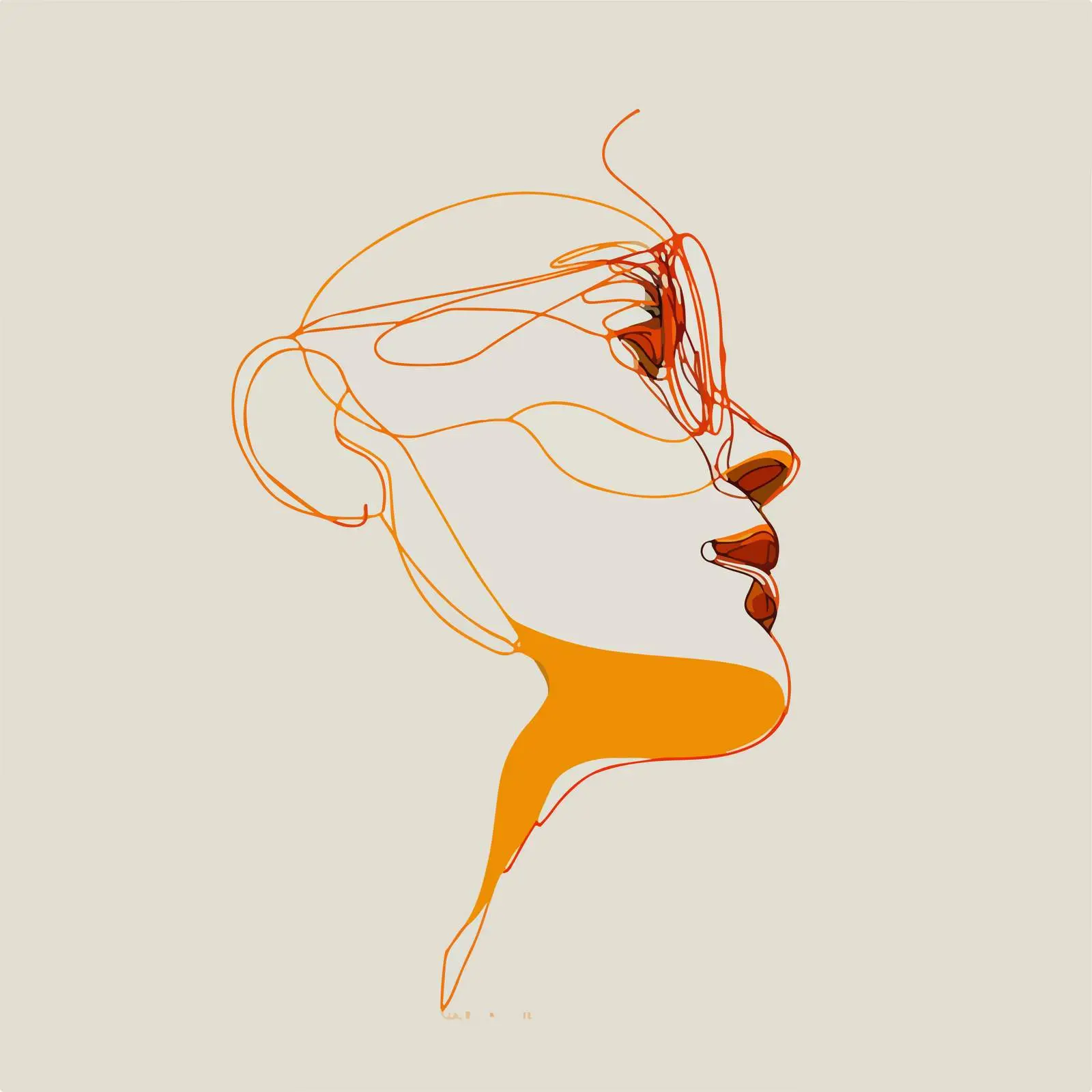 Abstract Portrait Line Art — free download from Dotvec