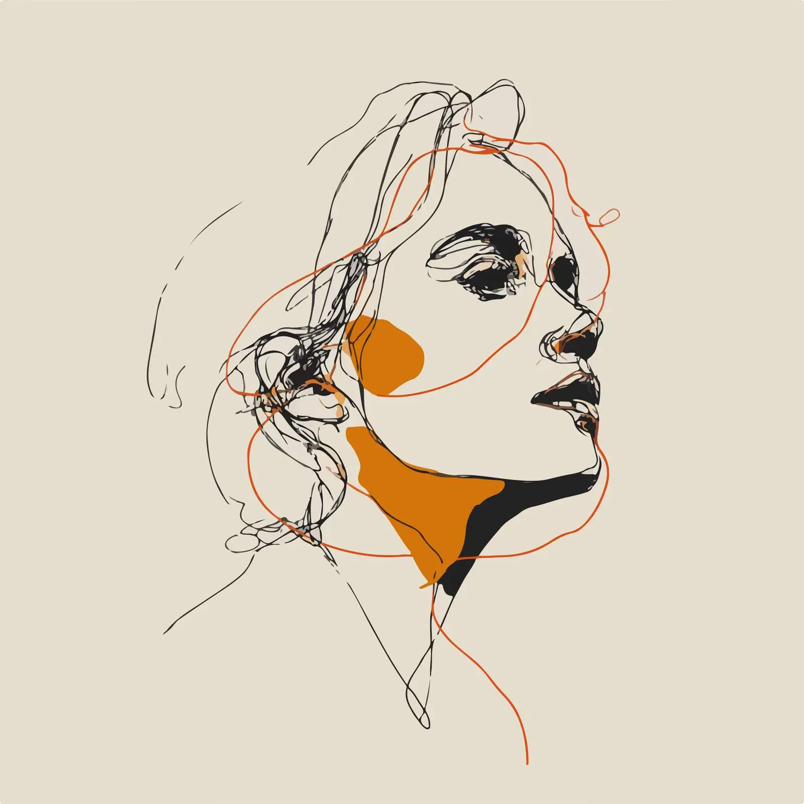 Abstract Portrait Line Illustration — free download from Dotvec