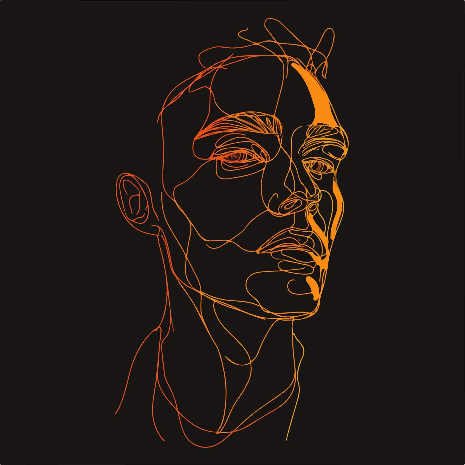 Abstract Portrait Line Art Illustration — free download from Dotvec