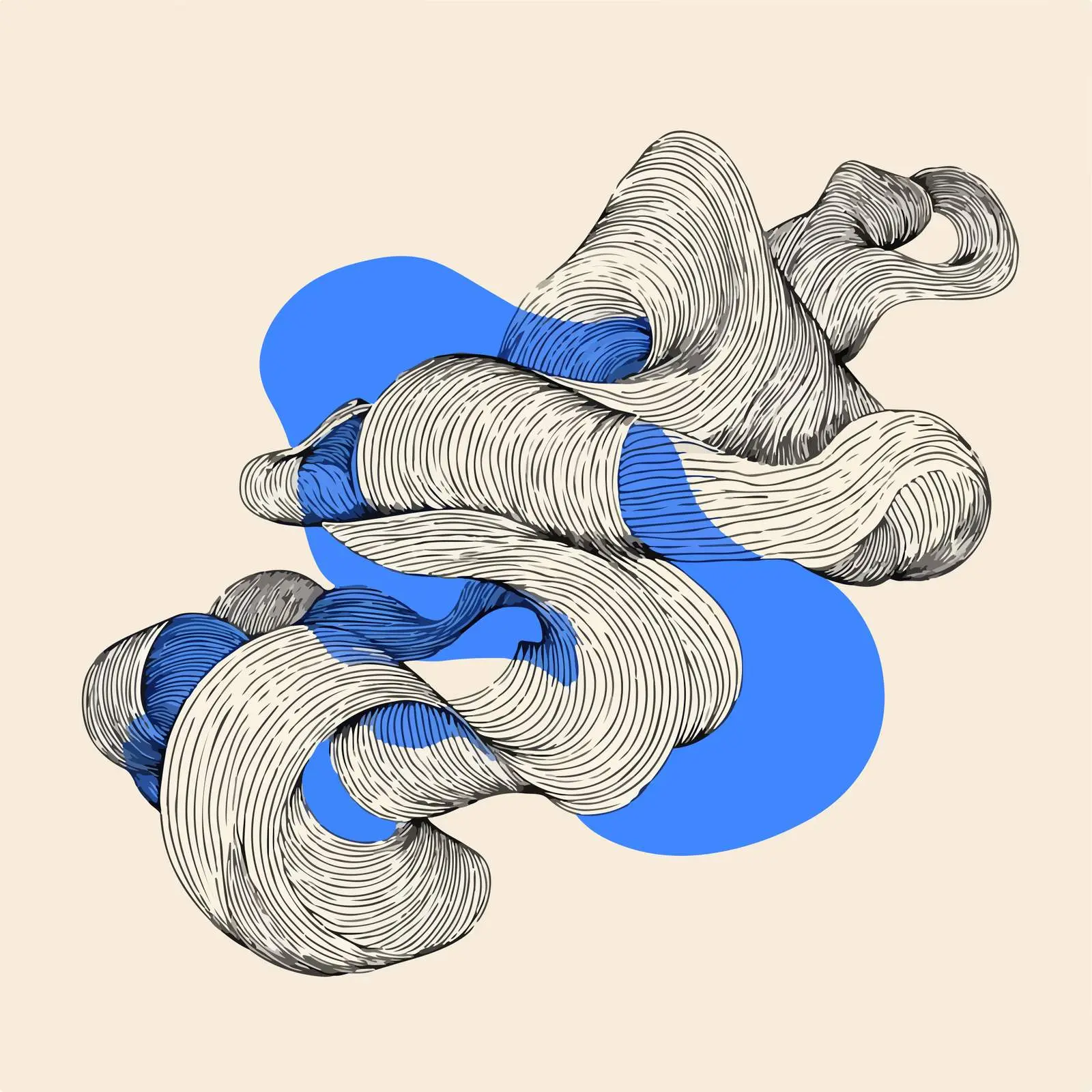 Abstract Waves Line Art — free download from Dotvec
