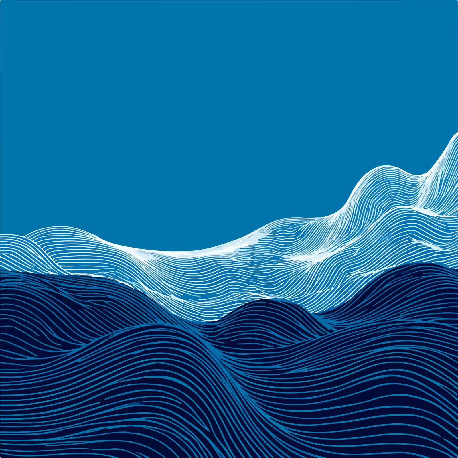 Abstract Waves Line Art Illustration — free download from Dotvec