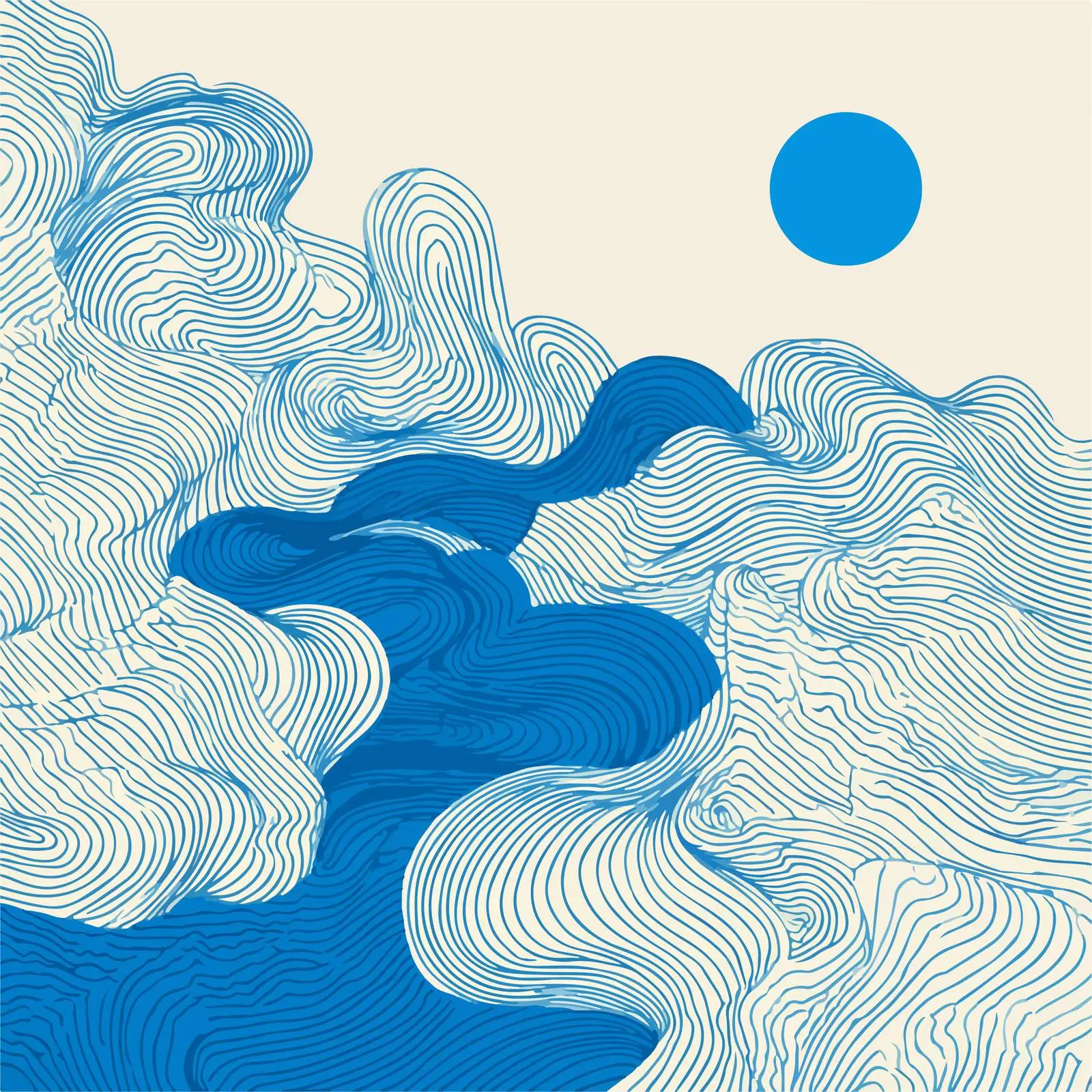 Abstract Waves Line Illustration — free download from Dotvec