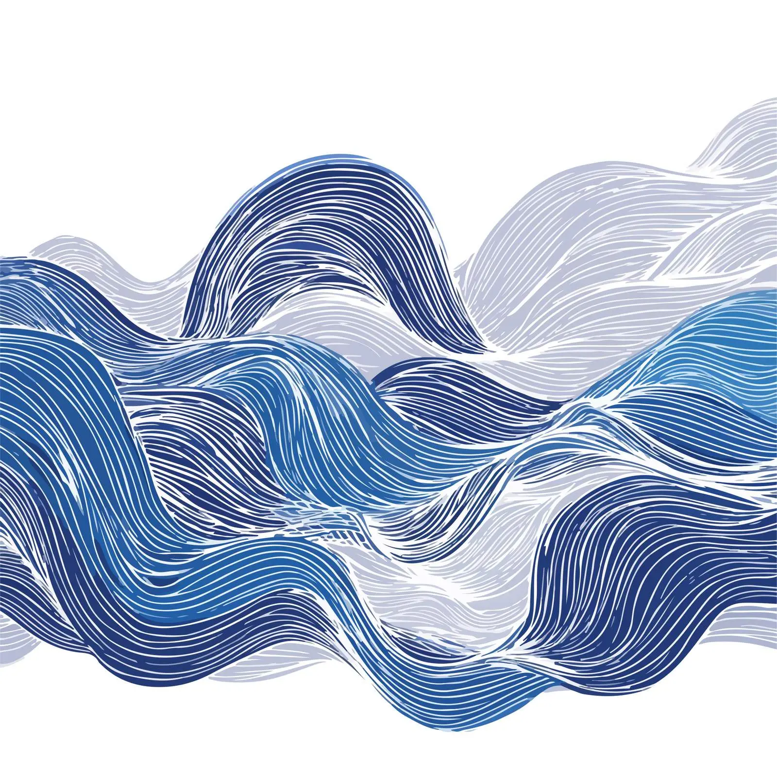 Abstract Waves Line Art Illustration — free download from Dotvec